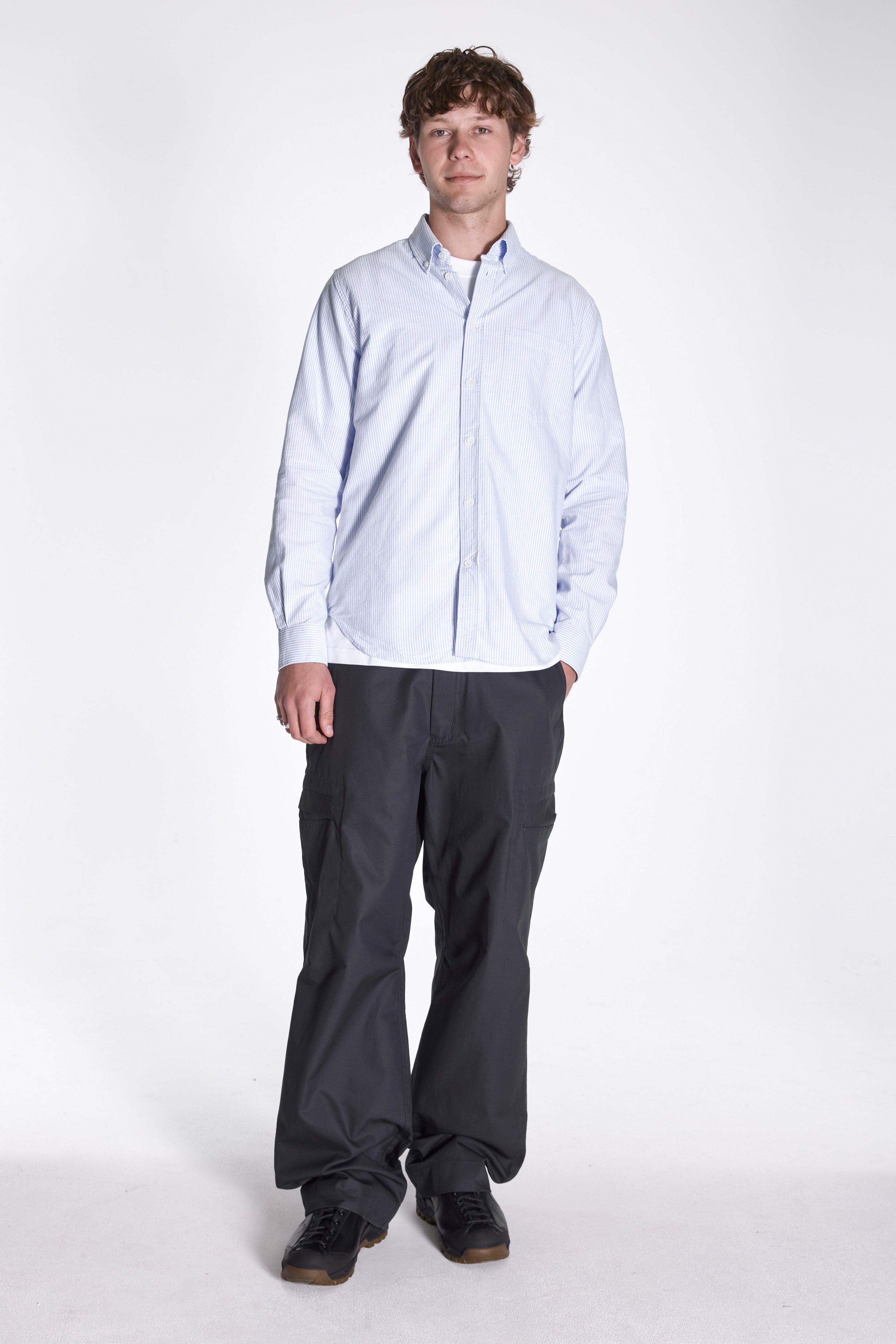 Norse Standard Oxford BD Shirt Pale Blue Stripe
