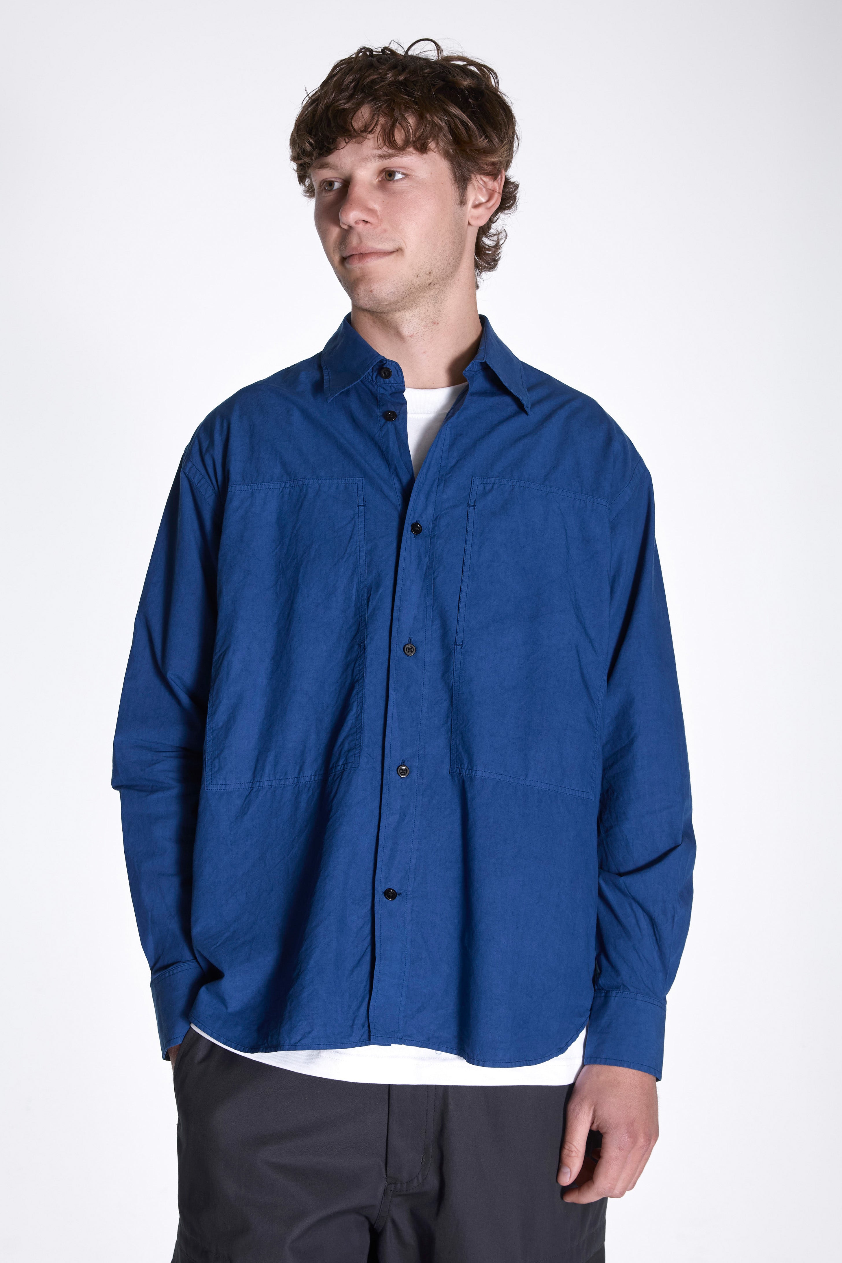 Ole Fatigue Cotton Tencel Shirt Estate Blue