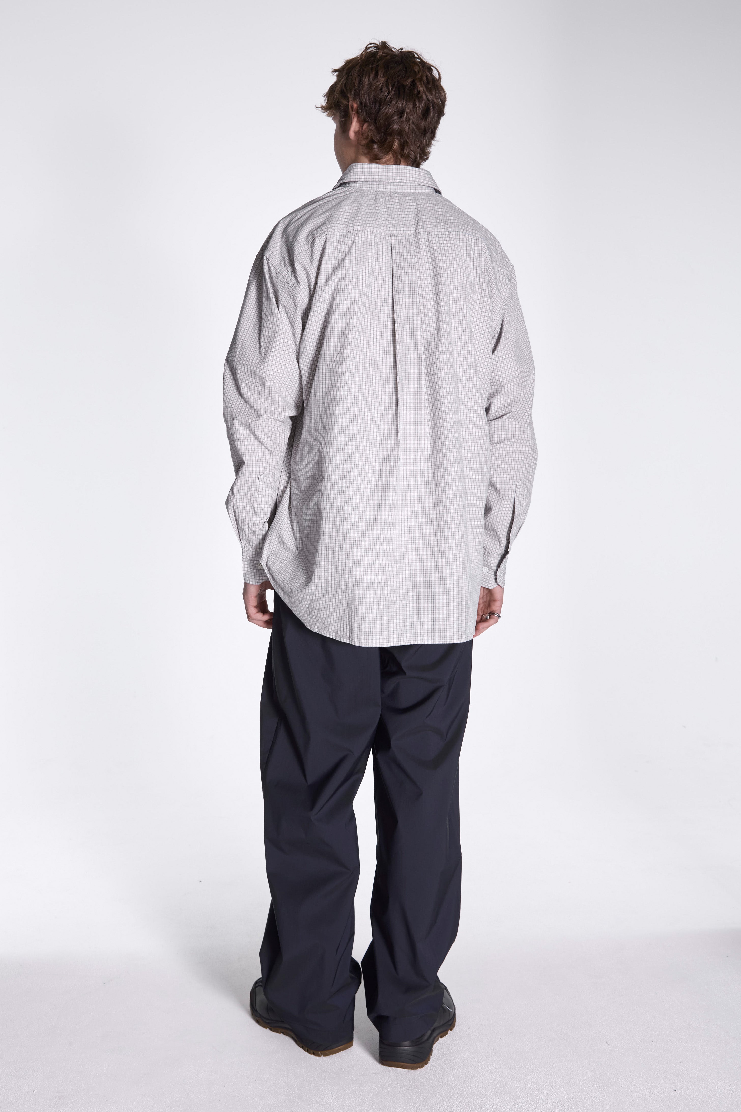 Ole Oversize Poplin Check Shirt Oatmeal