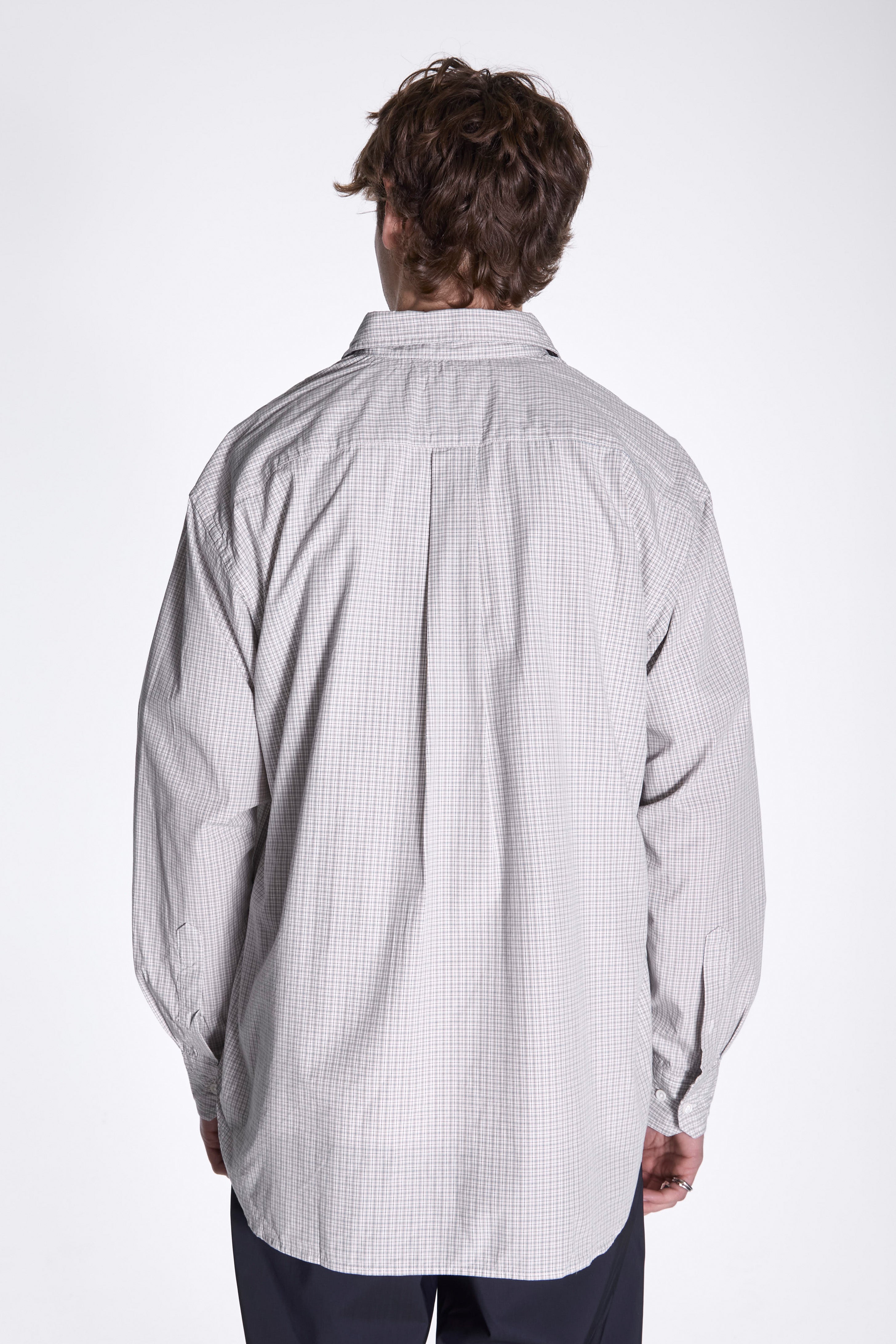 Ole Oversize Poplin Check Shirt Oatmeal