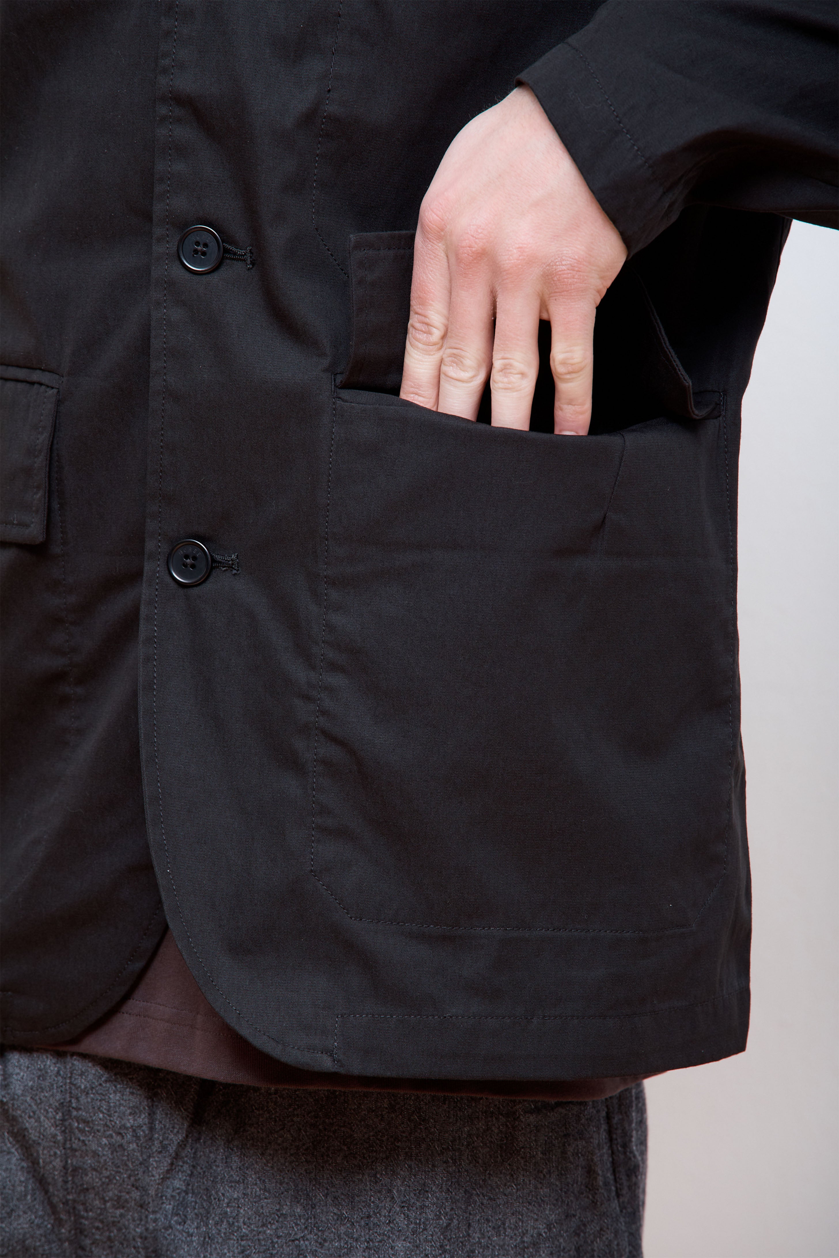 Nilas Fine Broken Twill Work Jacket Black