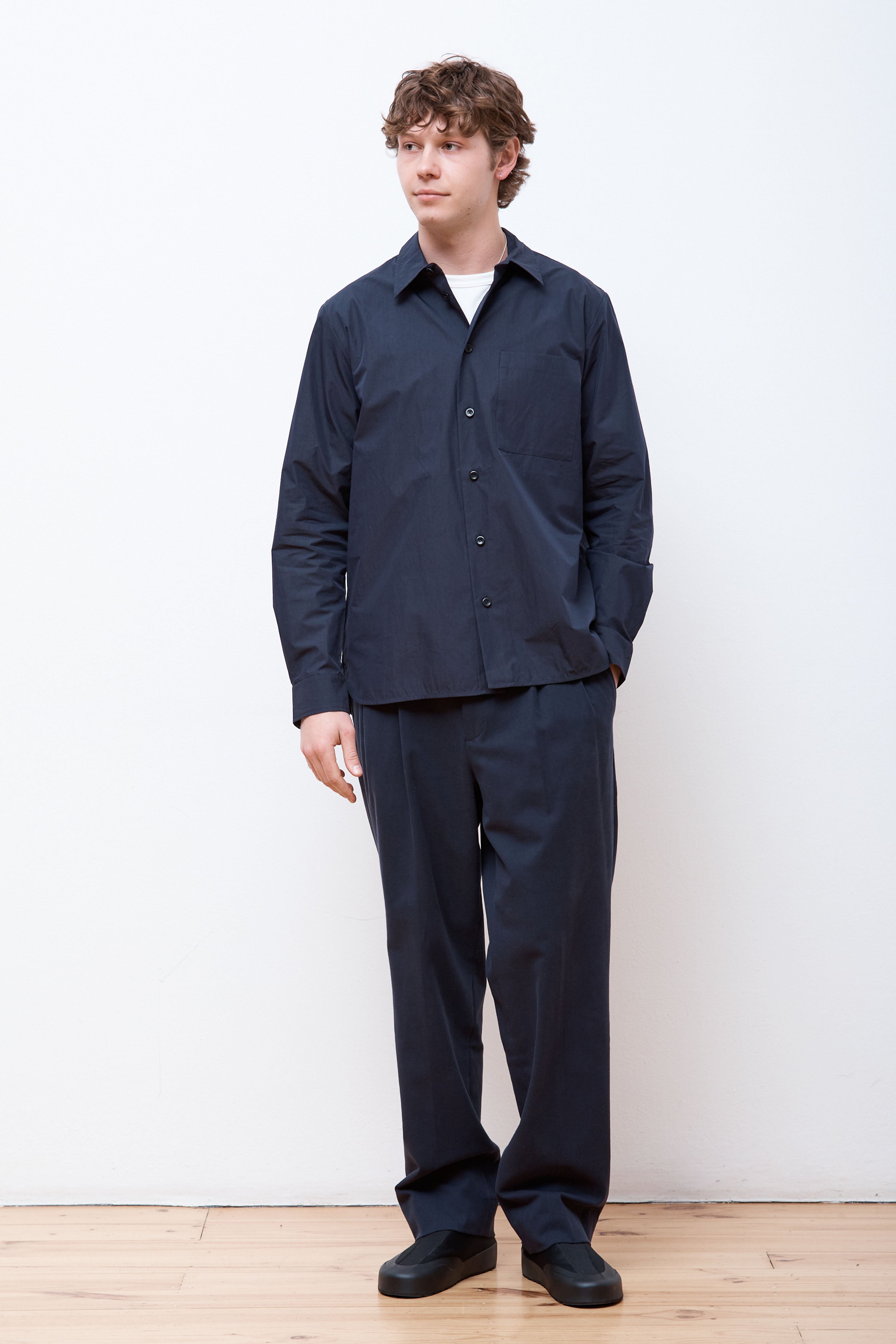 Silas Tech Poplin Shirt Dark Navy