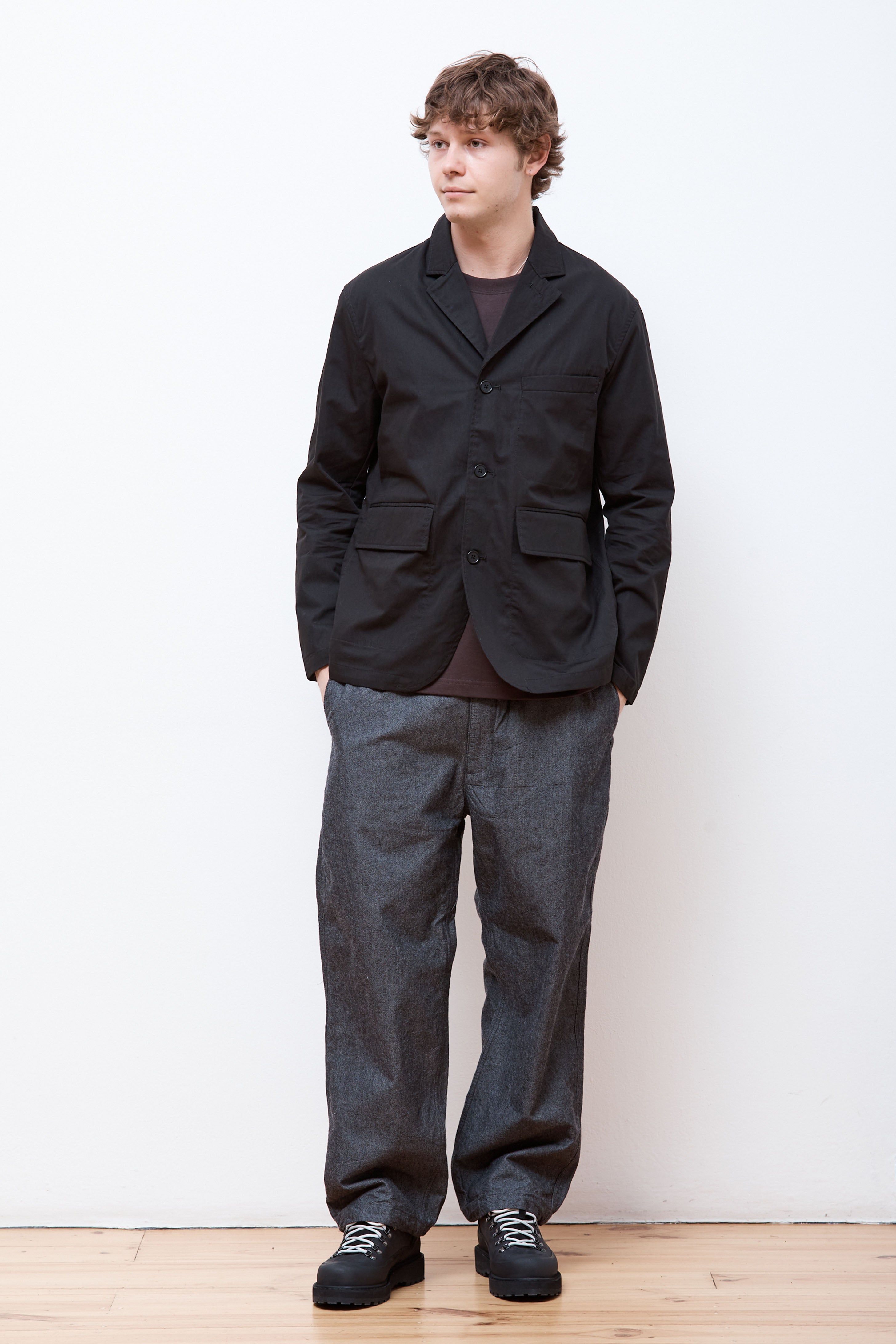 Nilas Fine Broken Twill Work Jacket Black