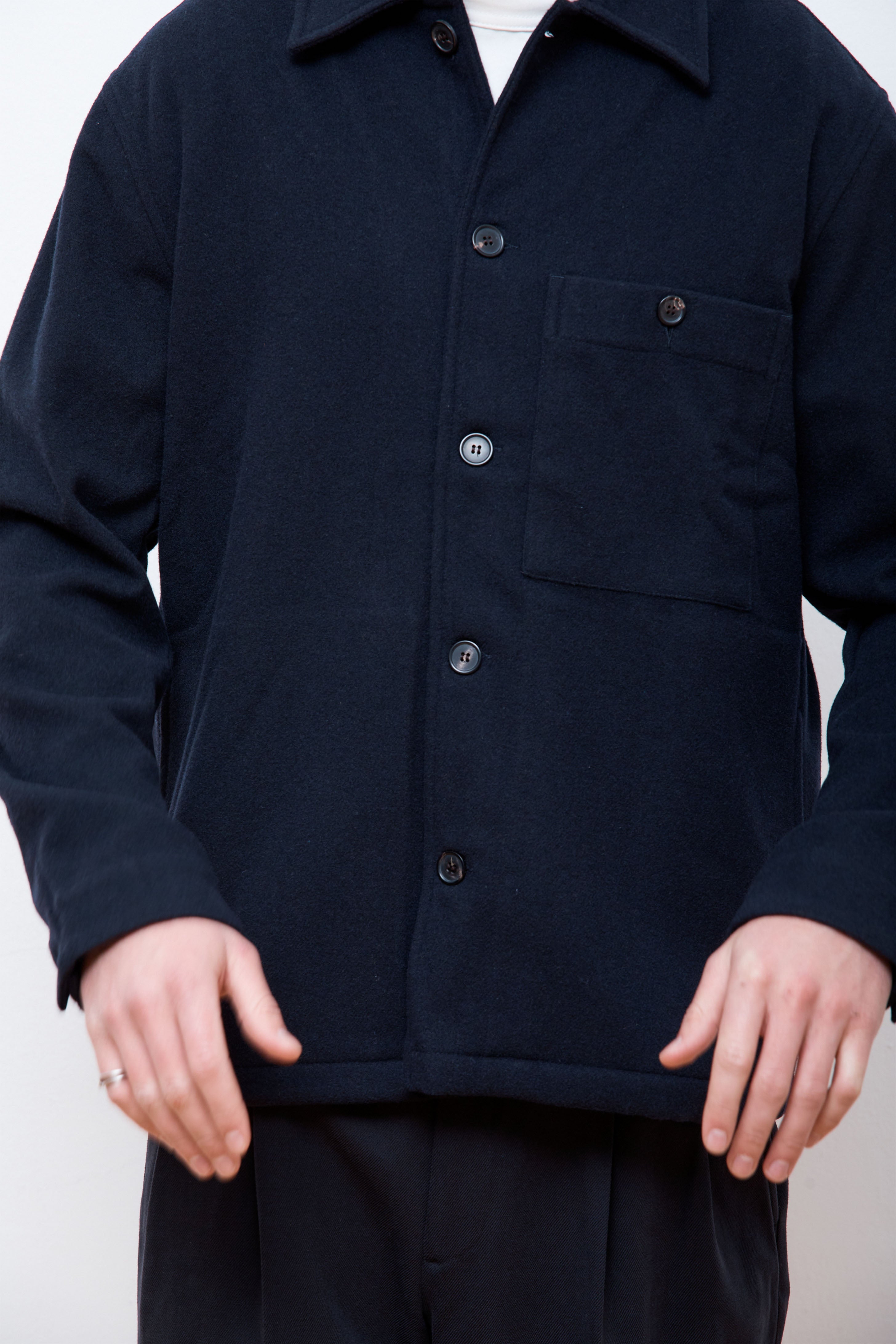 Folke Wool Overshirt Dark Navy