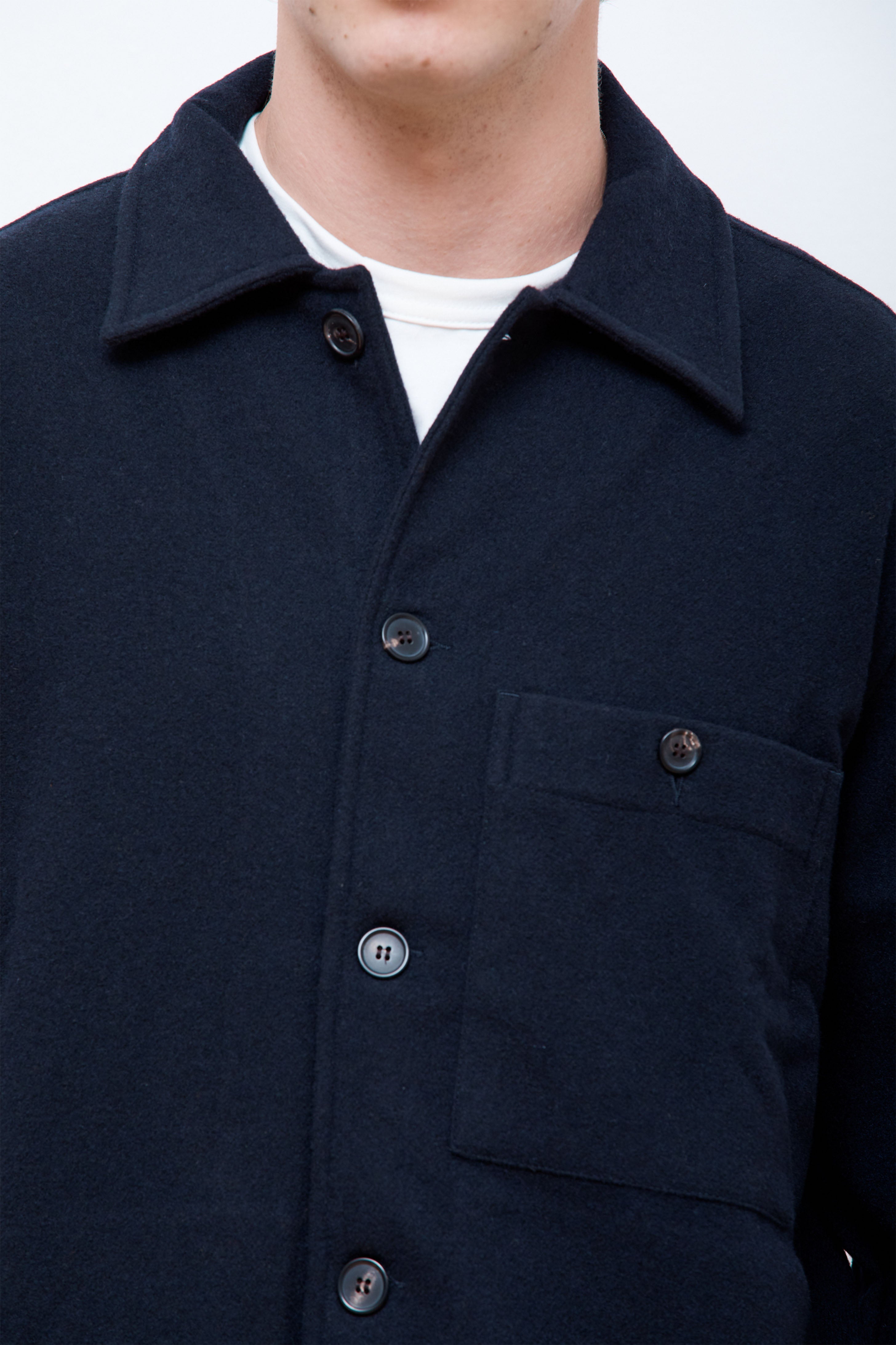 Folke Wool Overshirt Dark Navy