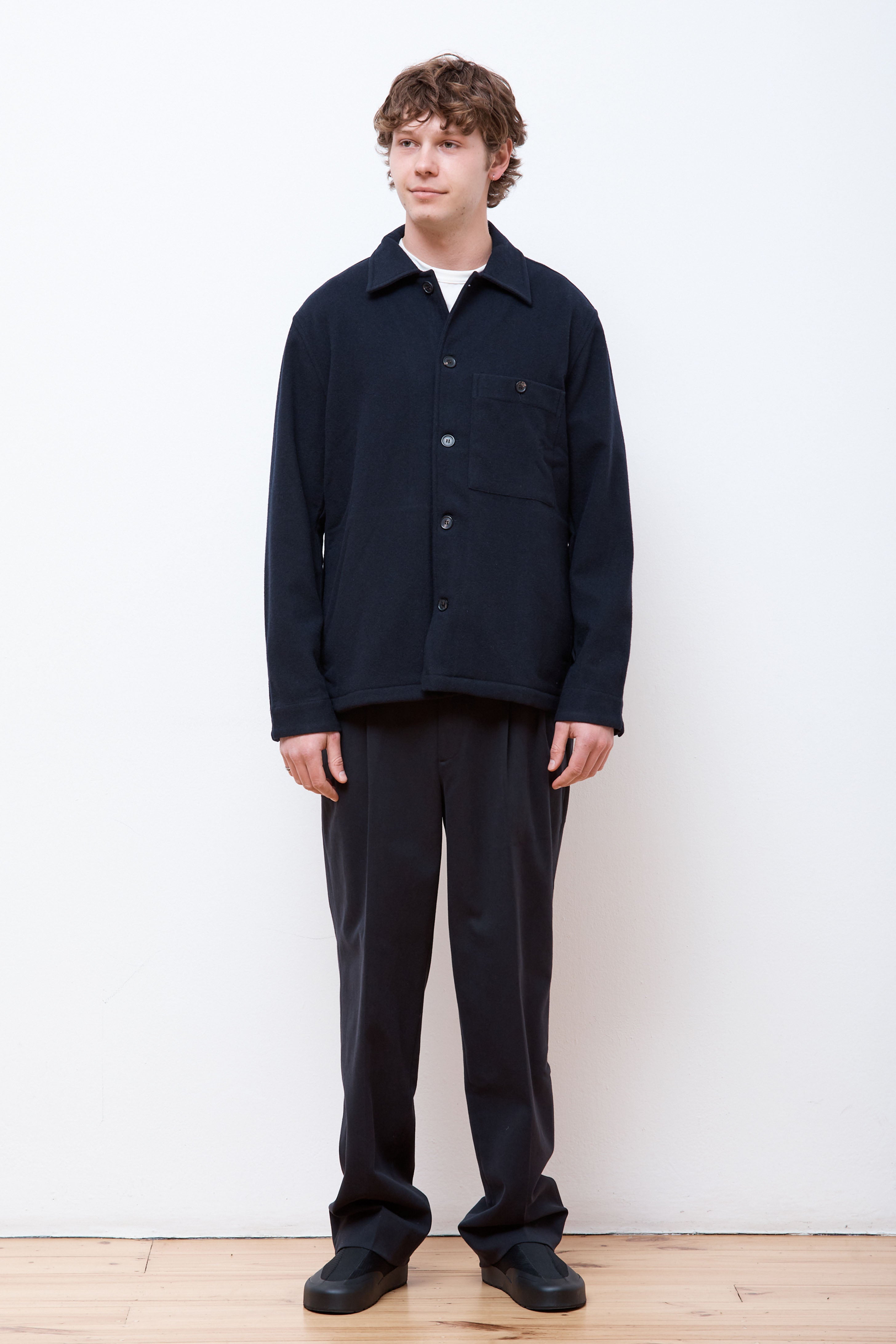 Folke Wool Overshirt Dark Navy