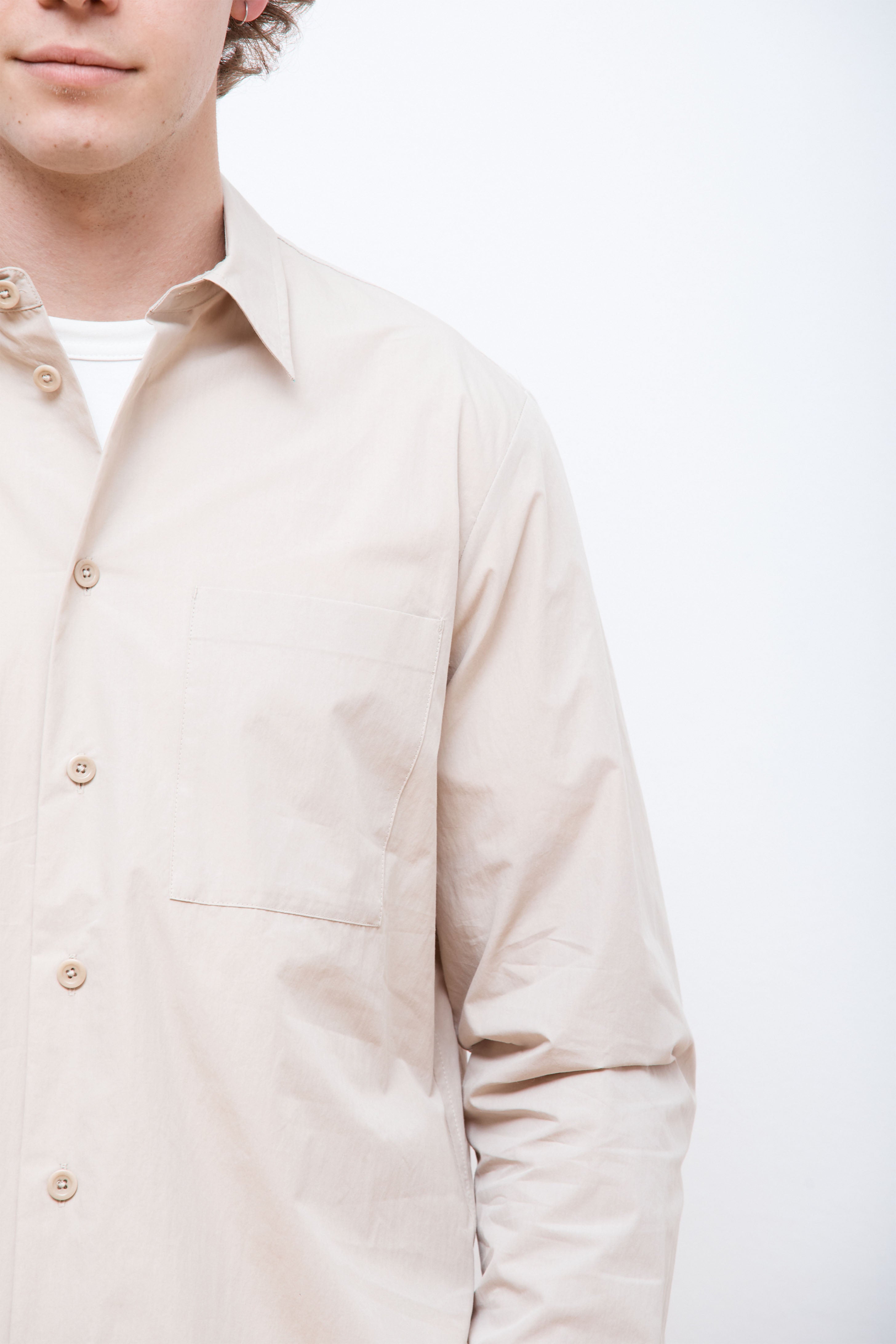 Silas Tech Poplin Shirt Stone