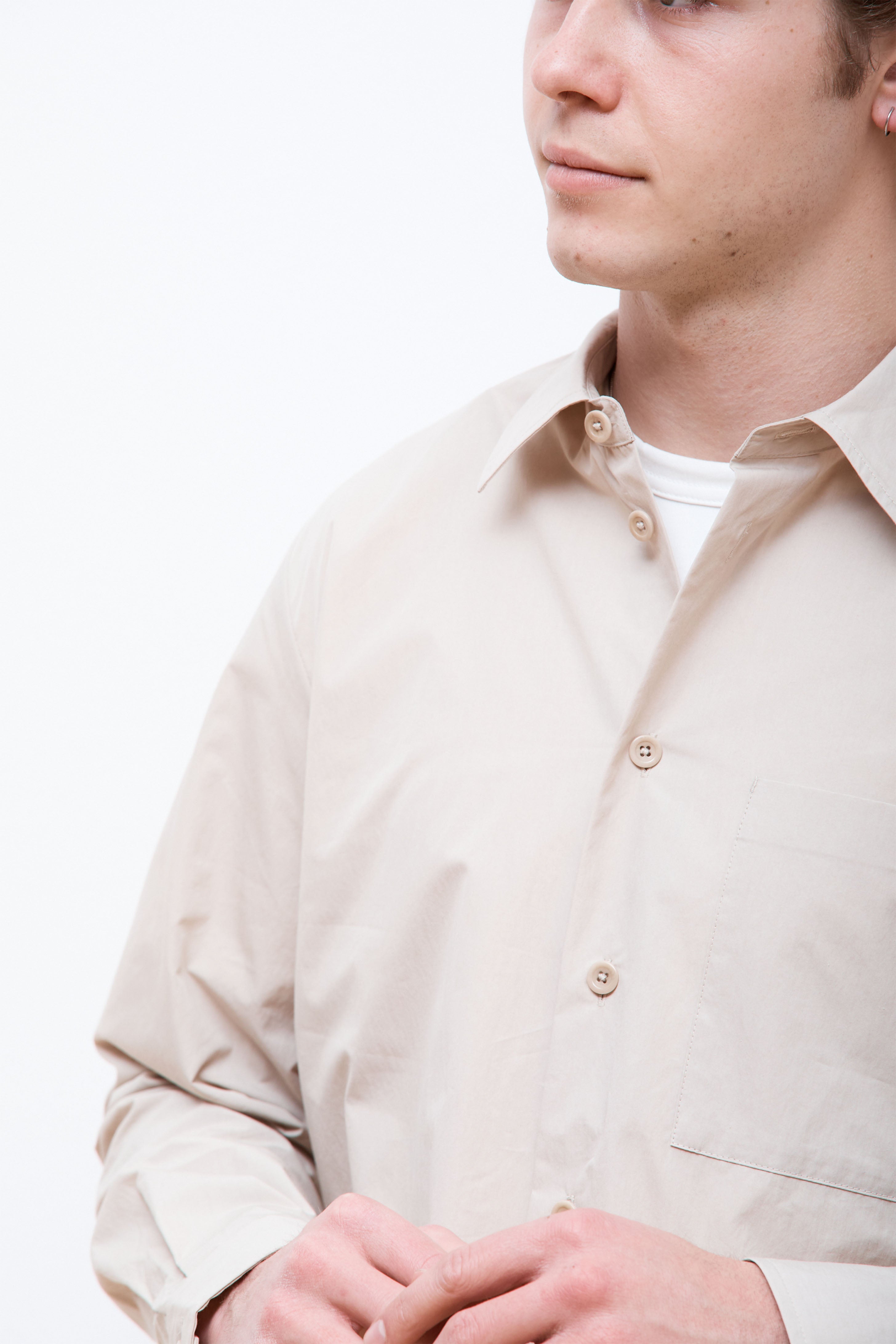 Silas Tech Poplin Shirt Stone