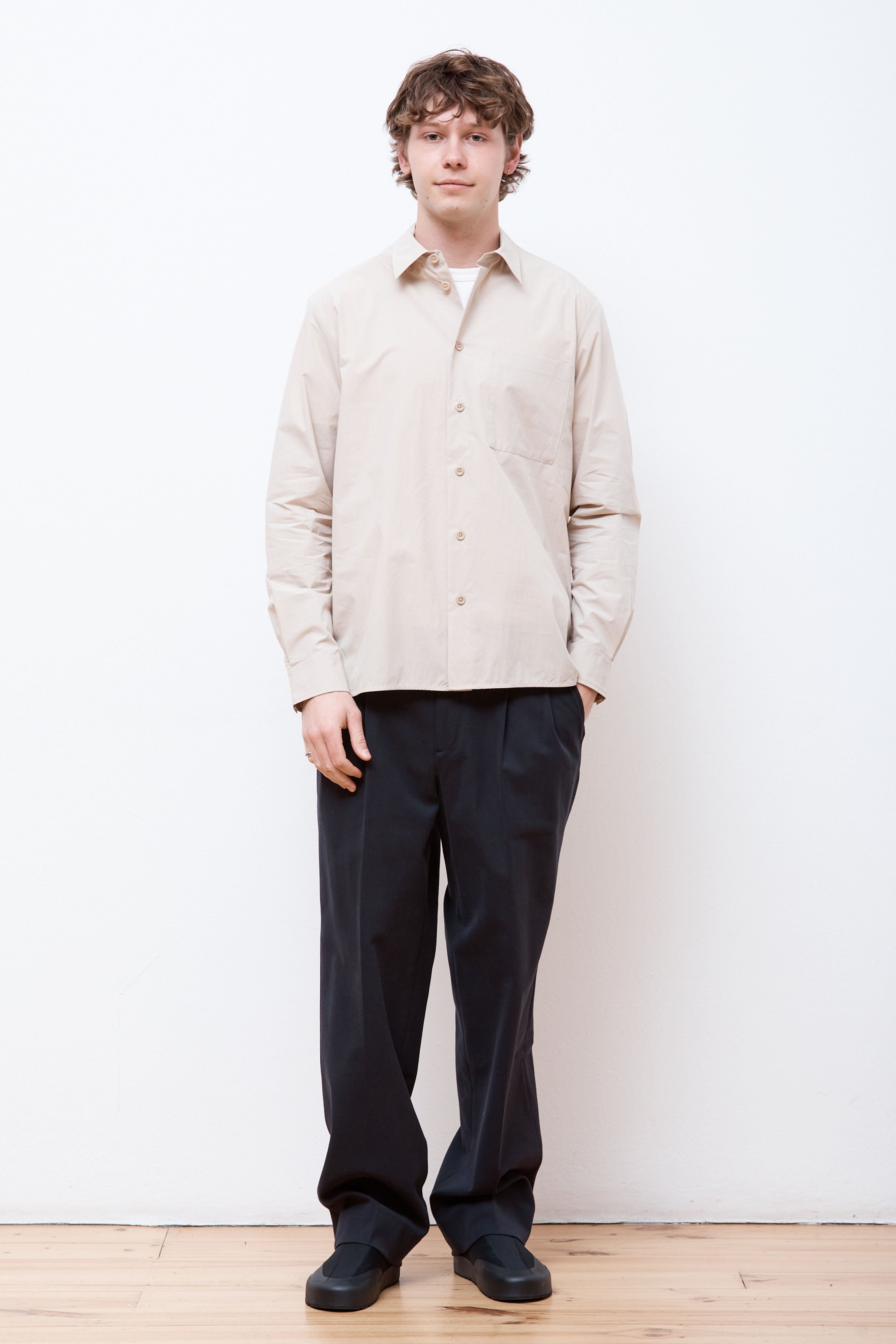 Silas Tech Poplin Shirt Stone