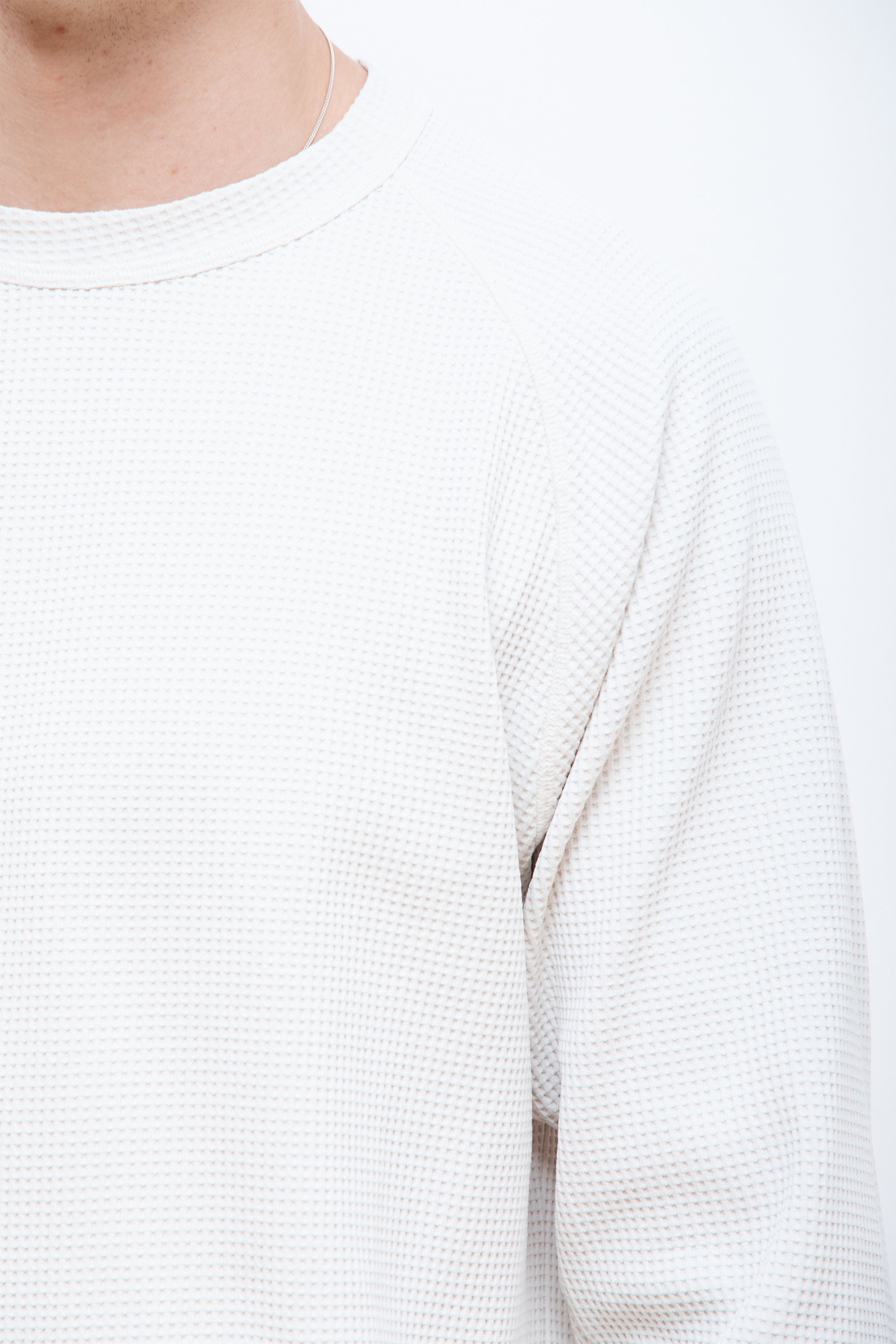 Kristian Relaxed Tech Waffle Sweater Lucid White