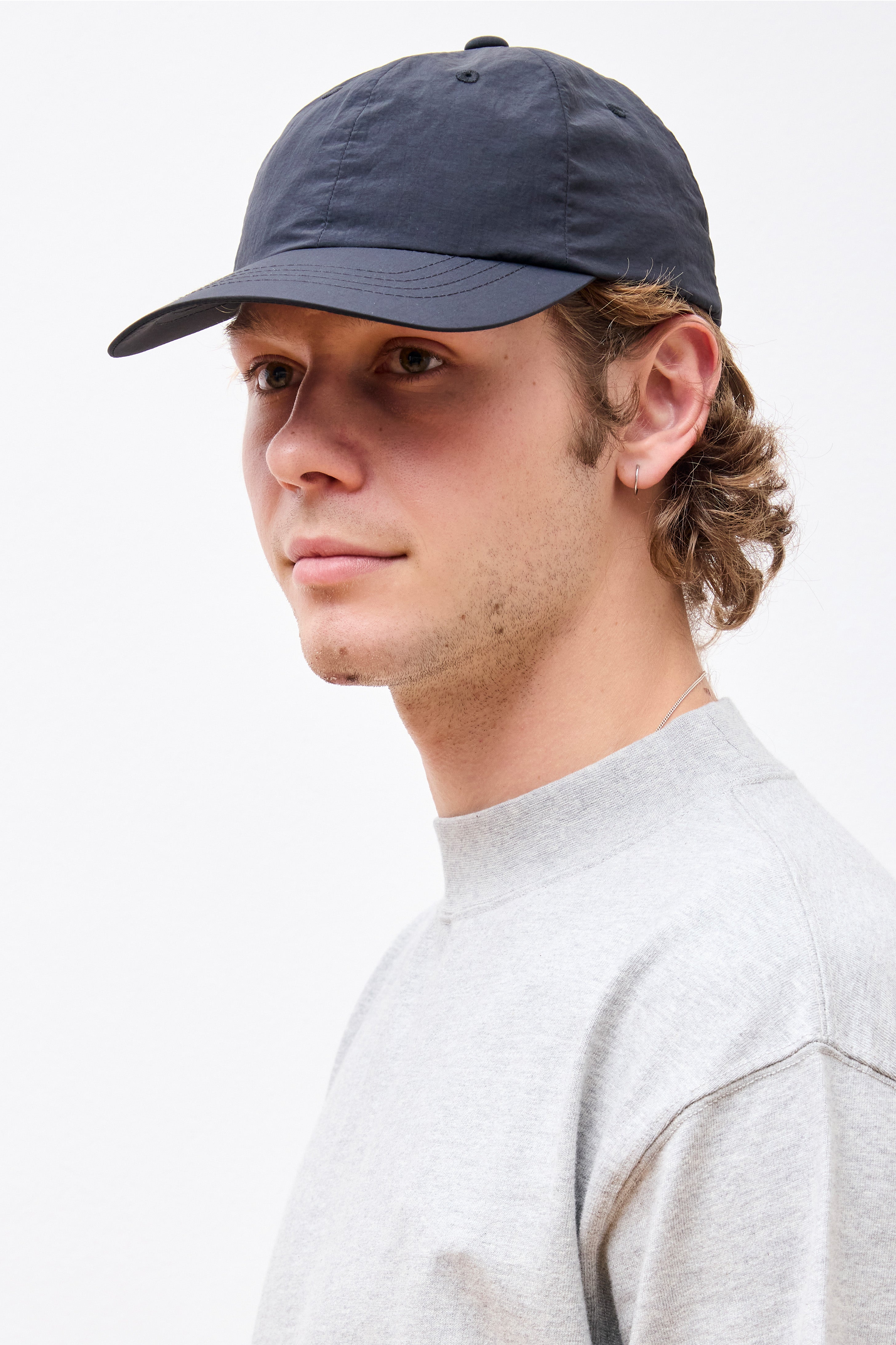 Nylon Tussah Cap Black