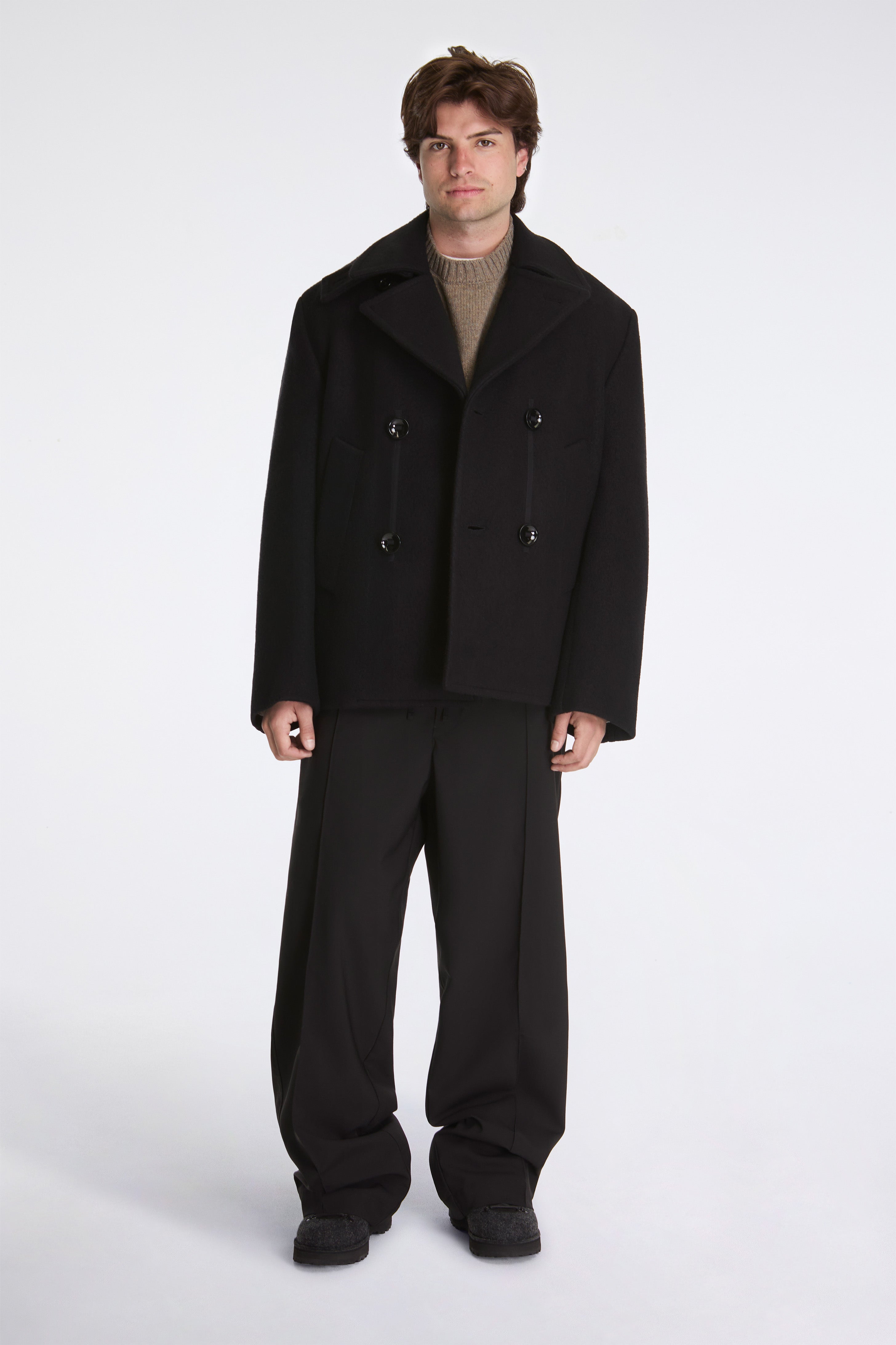 Wool Peacoat Black