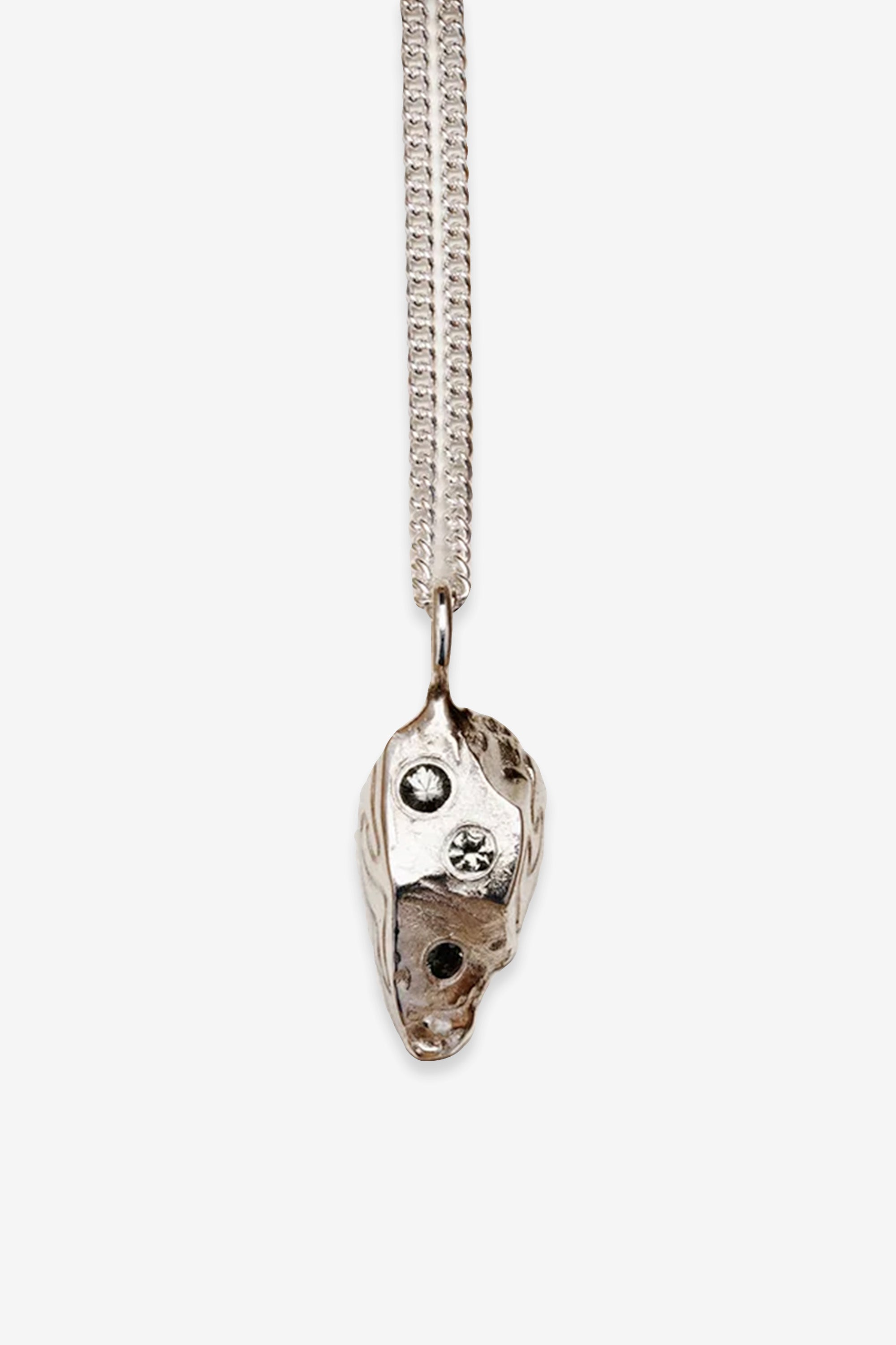 Rock Pendant Necklace Sapphires Silver