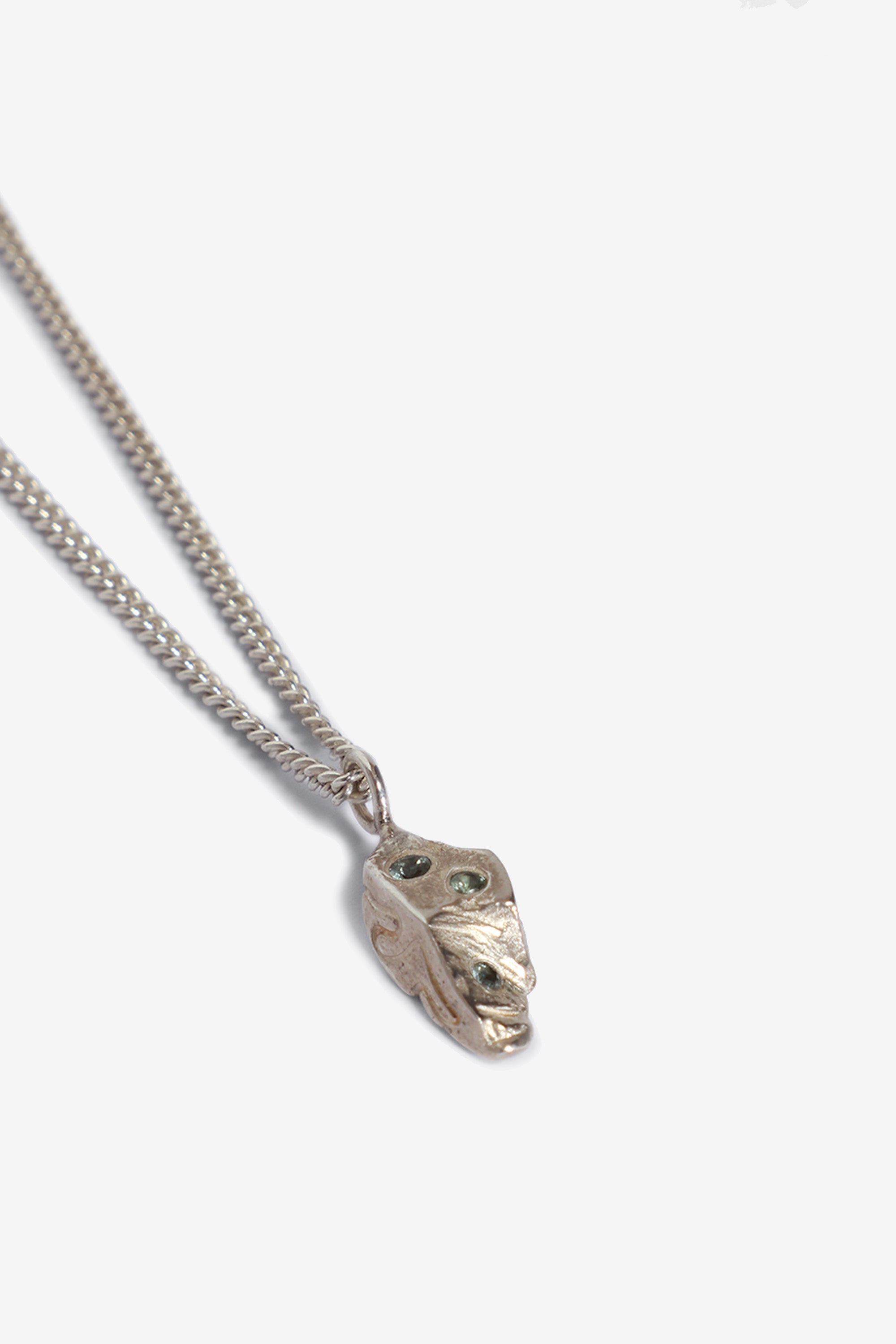 Rock Pendant Necklace Sapphires Silver