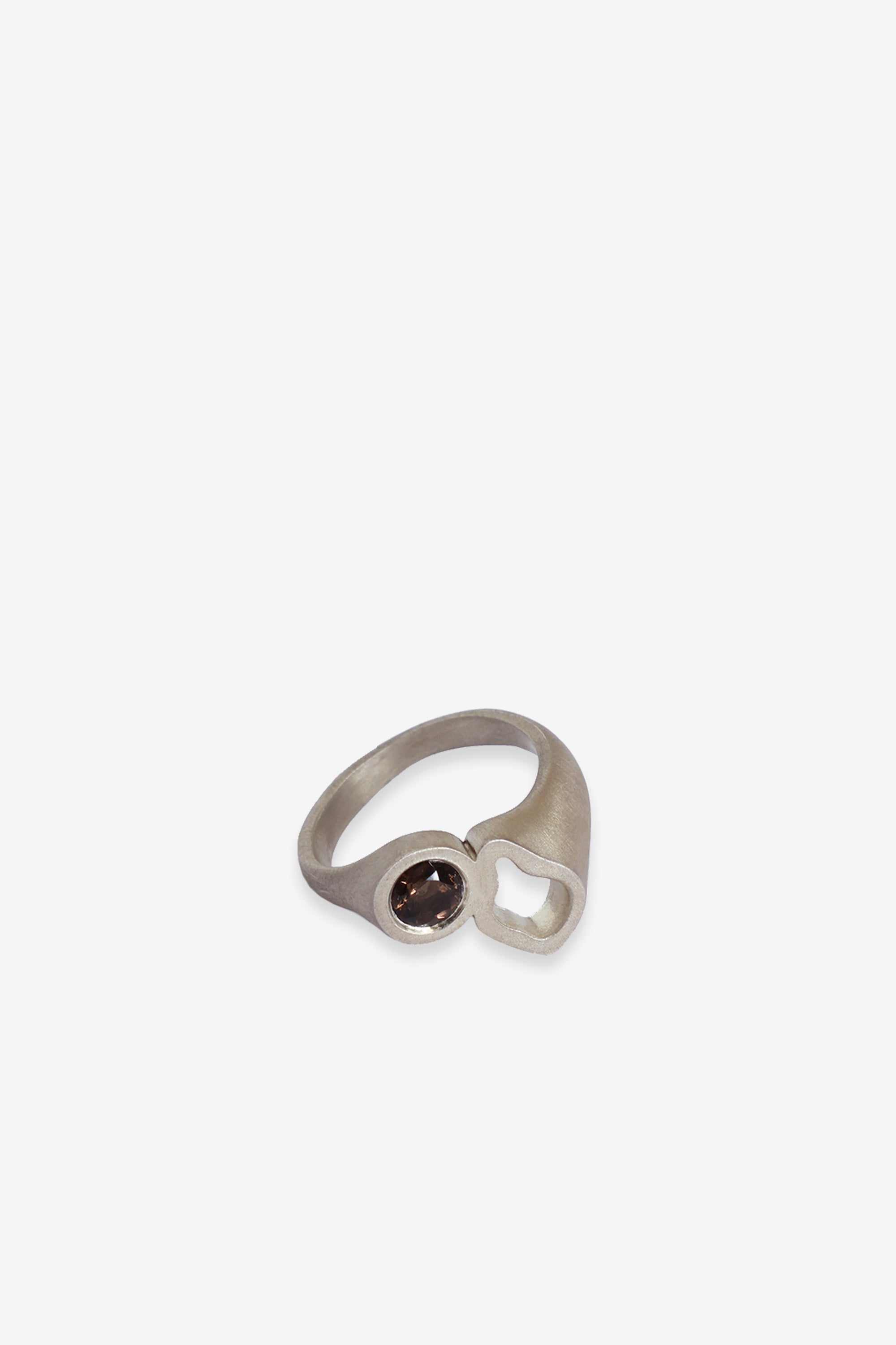 Rock Pool Ring Brown Silver