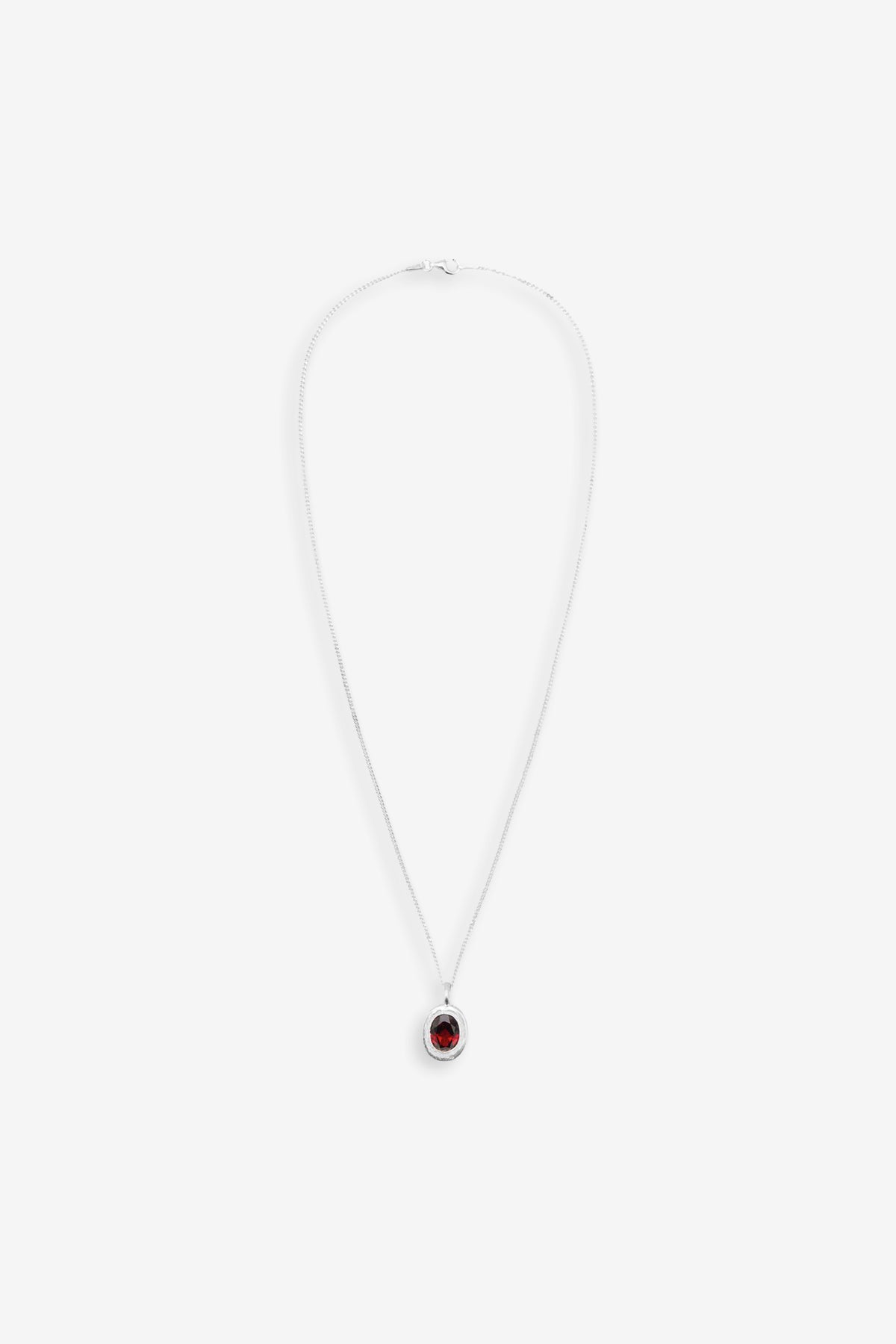 10X8 Crater Pendant 50Cm Silver 925 Silver