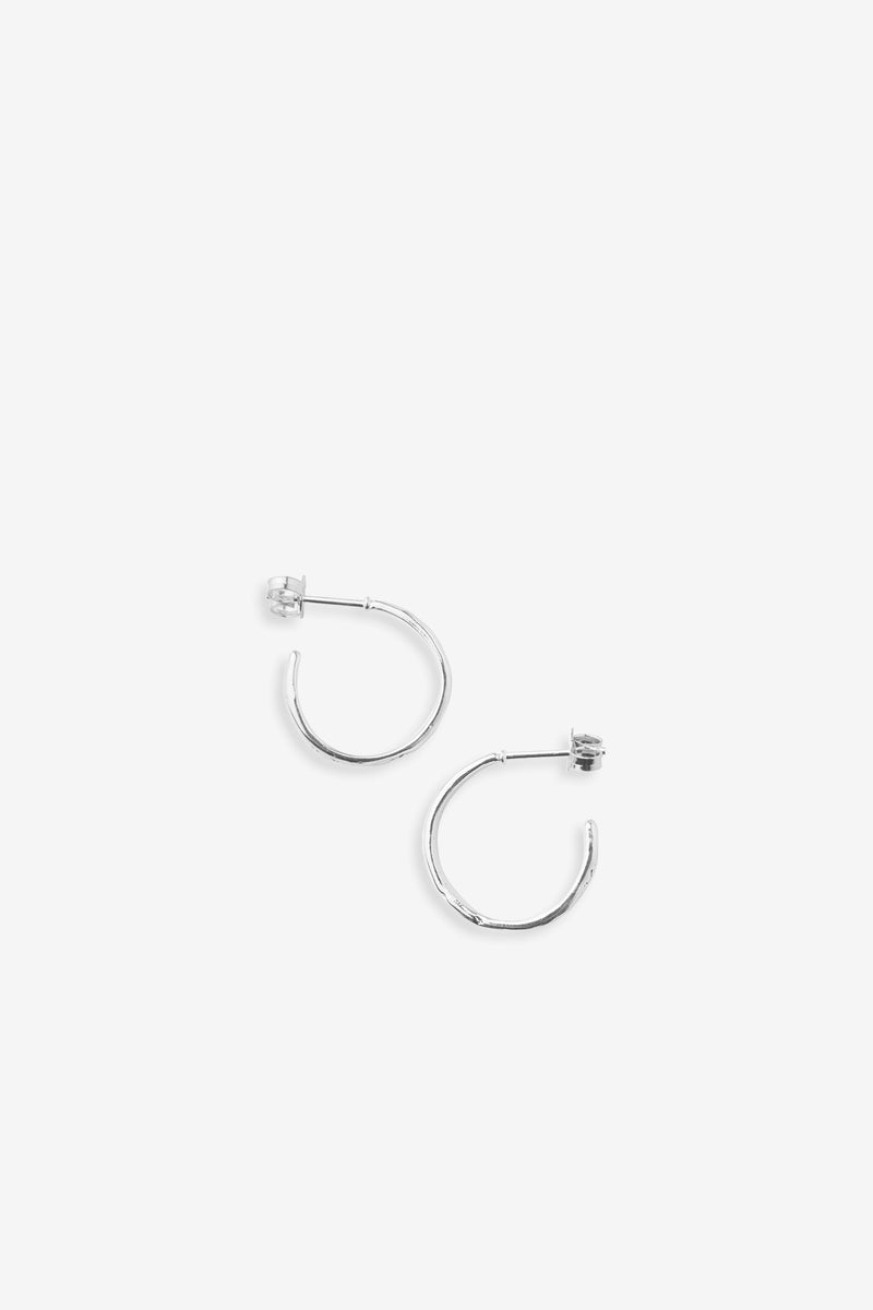 Texture Hoops Silver (Pair) 925 Silver