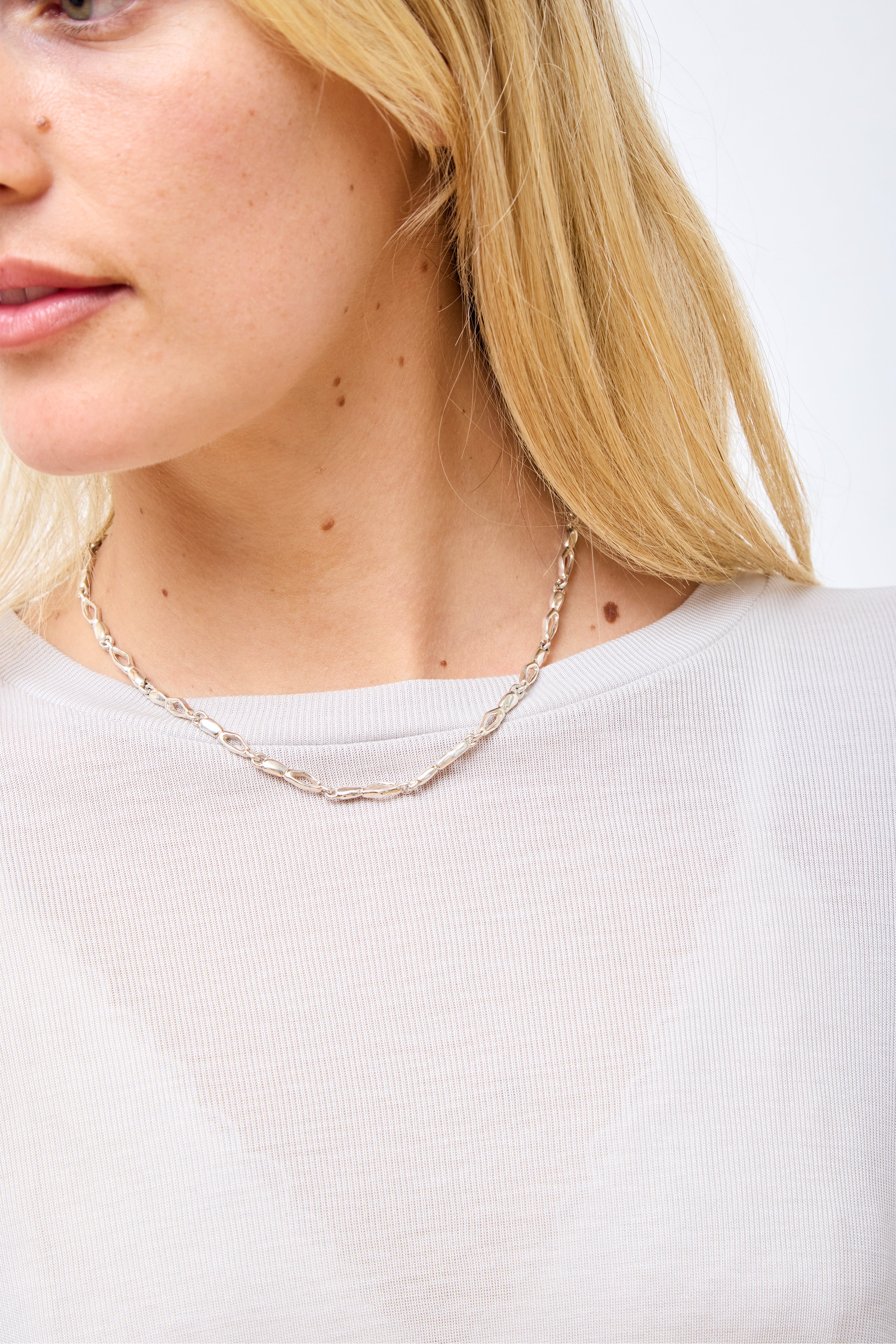 Pebble Chain Necklace Silver