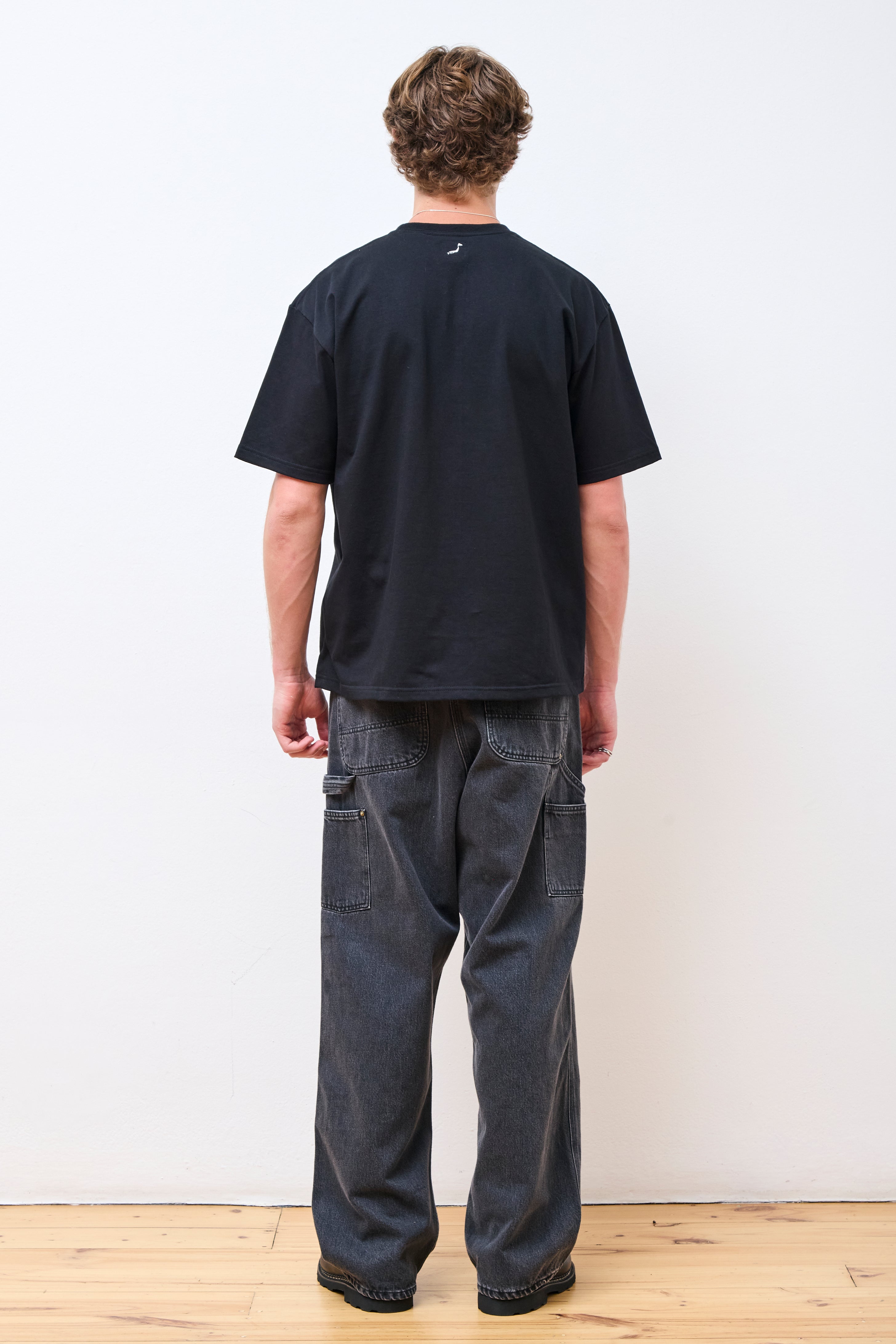 Dad's Fit Painter Pants Black Denim Stone