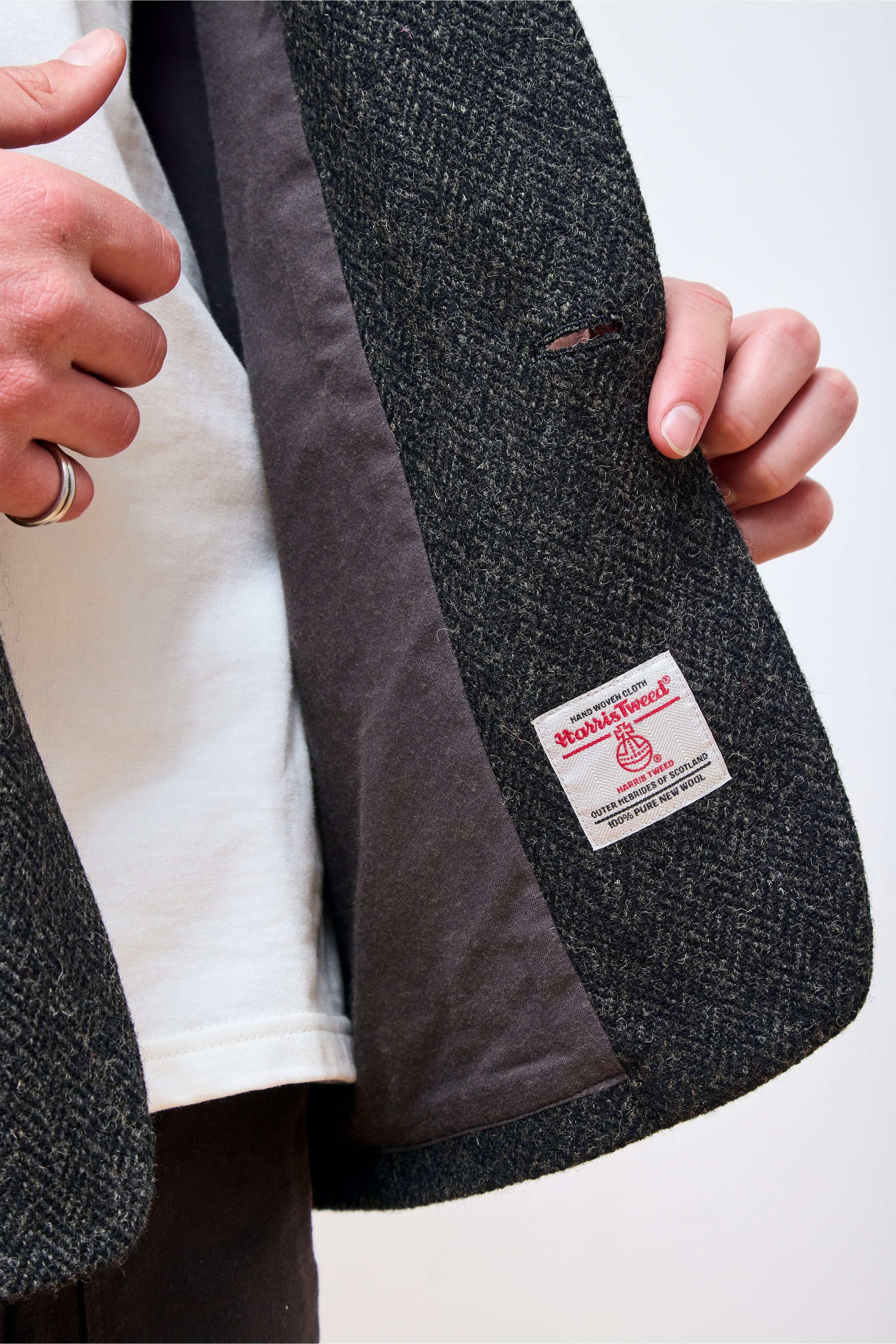 Relax Fit Harris Tweed Jacket Black