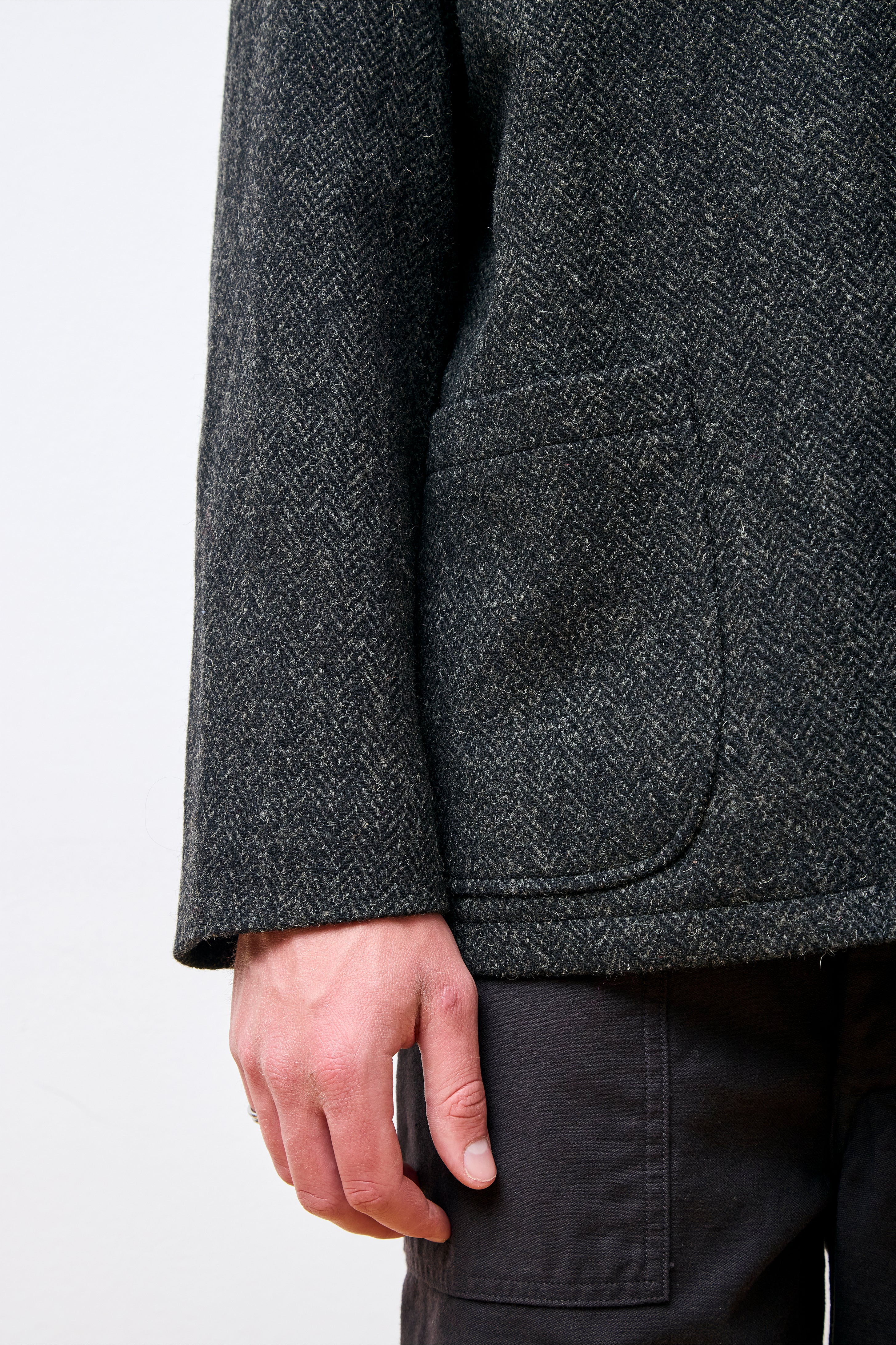 Relax Fit Harris Tweed Jacket Black