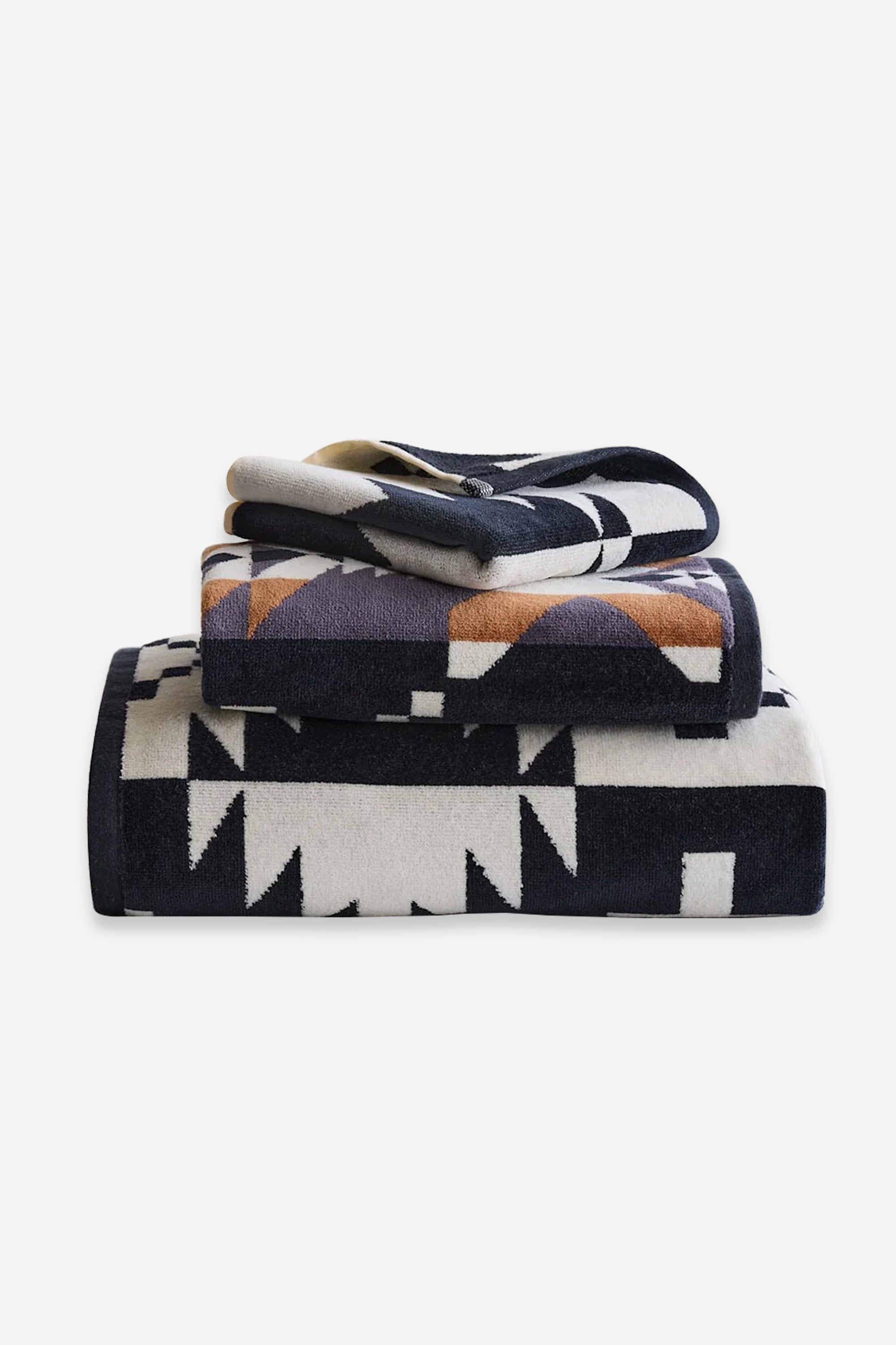 Jacquard Towel Collection Spider Rock Black / White