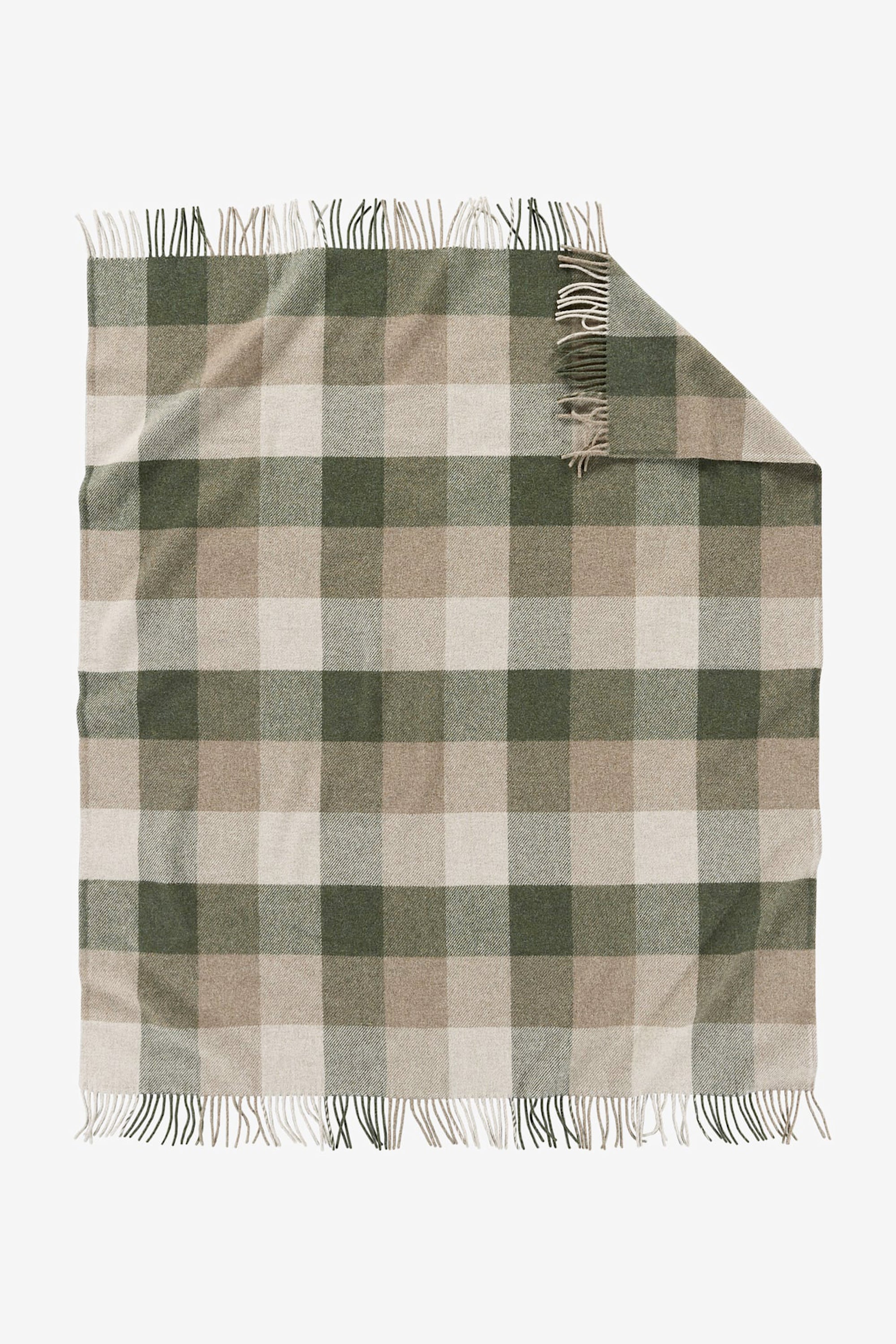 Eco-Wise Wool Fringed Throw Juniper Fawn