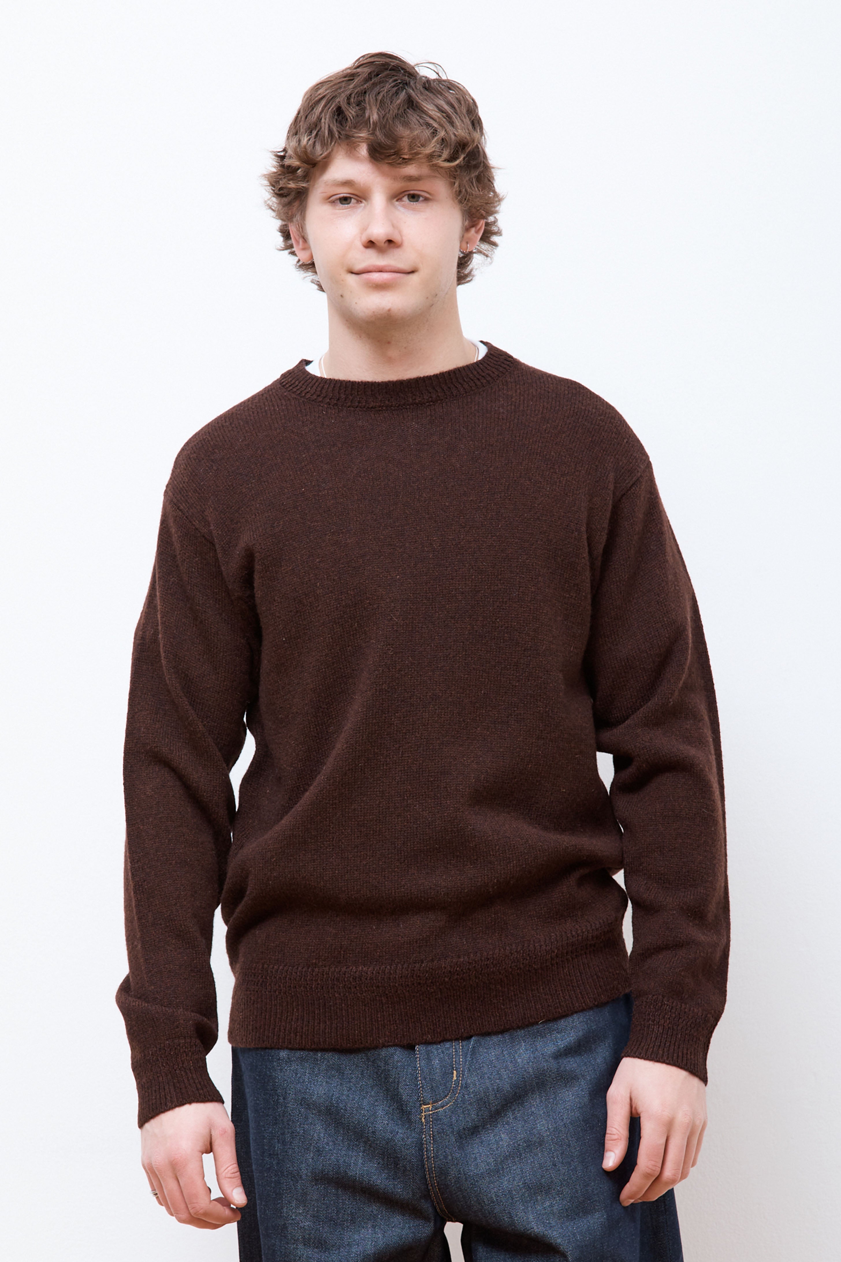 Shetland Wool Crew Espresso Heather