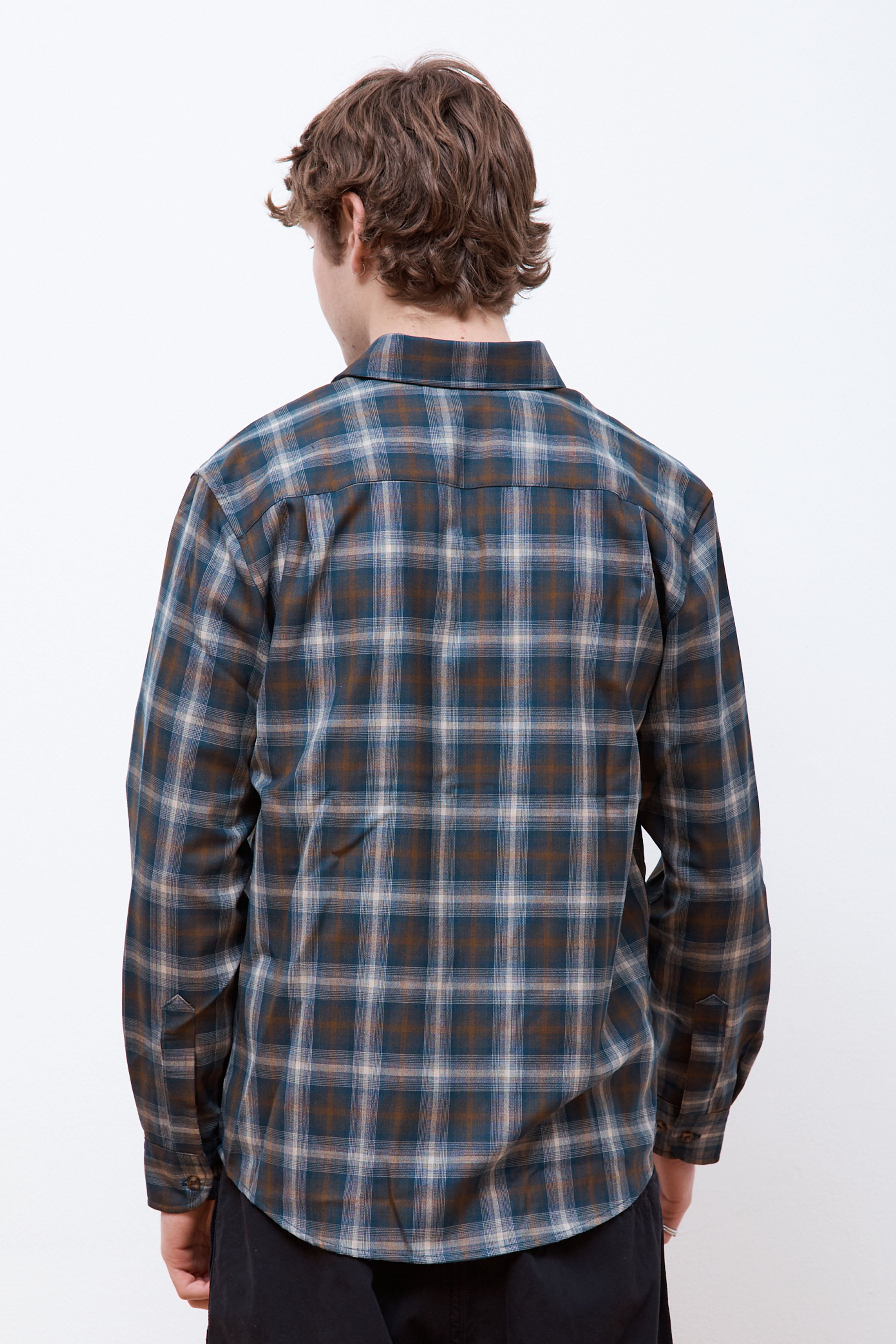 Merino Lodge Shirt Blue/Brown/Tan