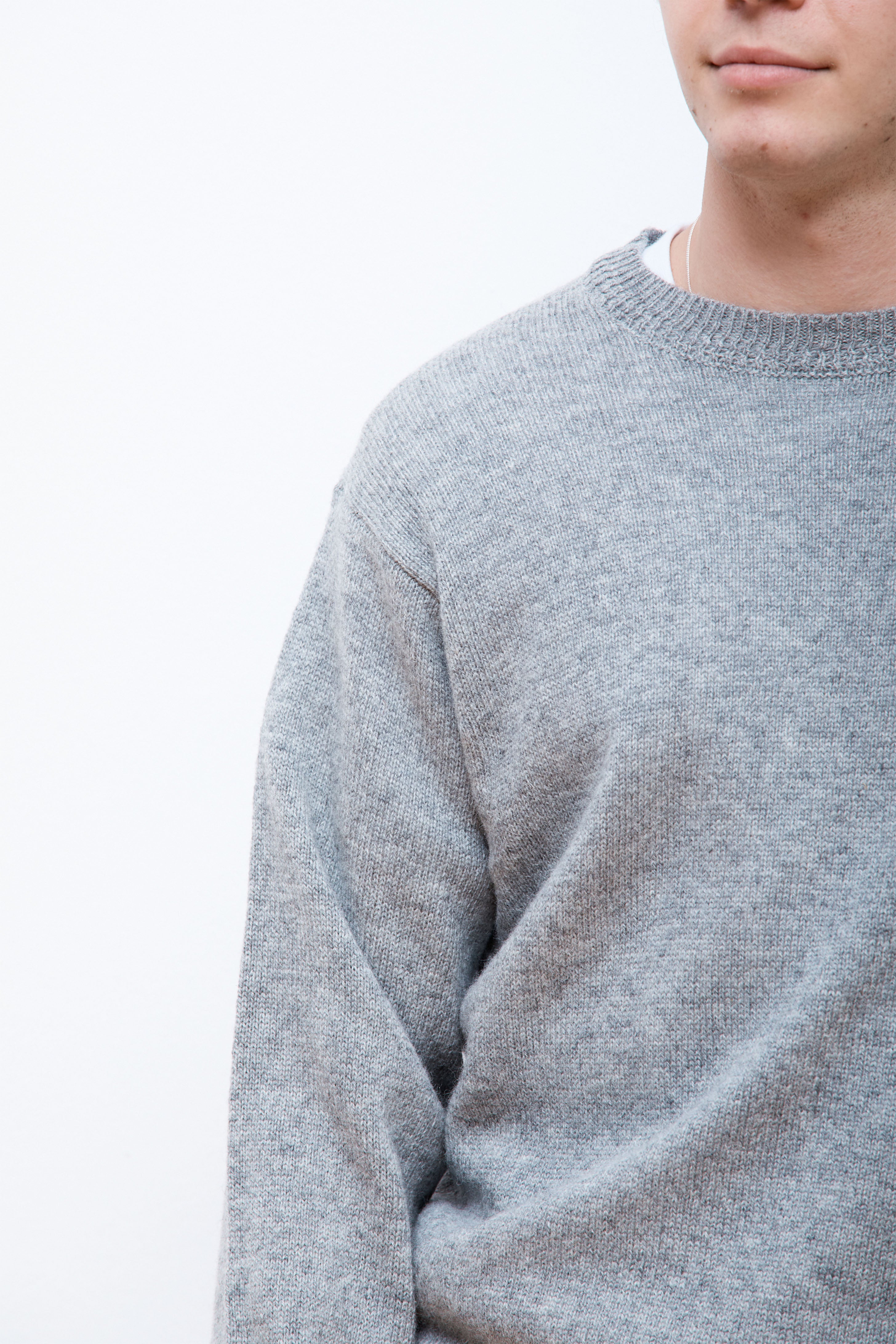 Wool Crew Light Grey Heather