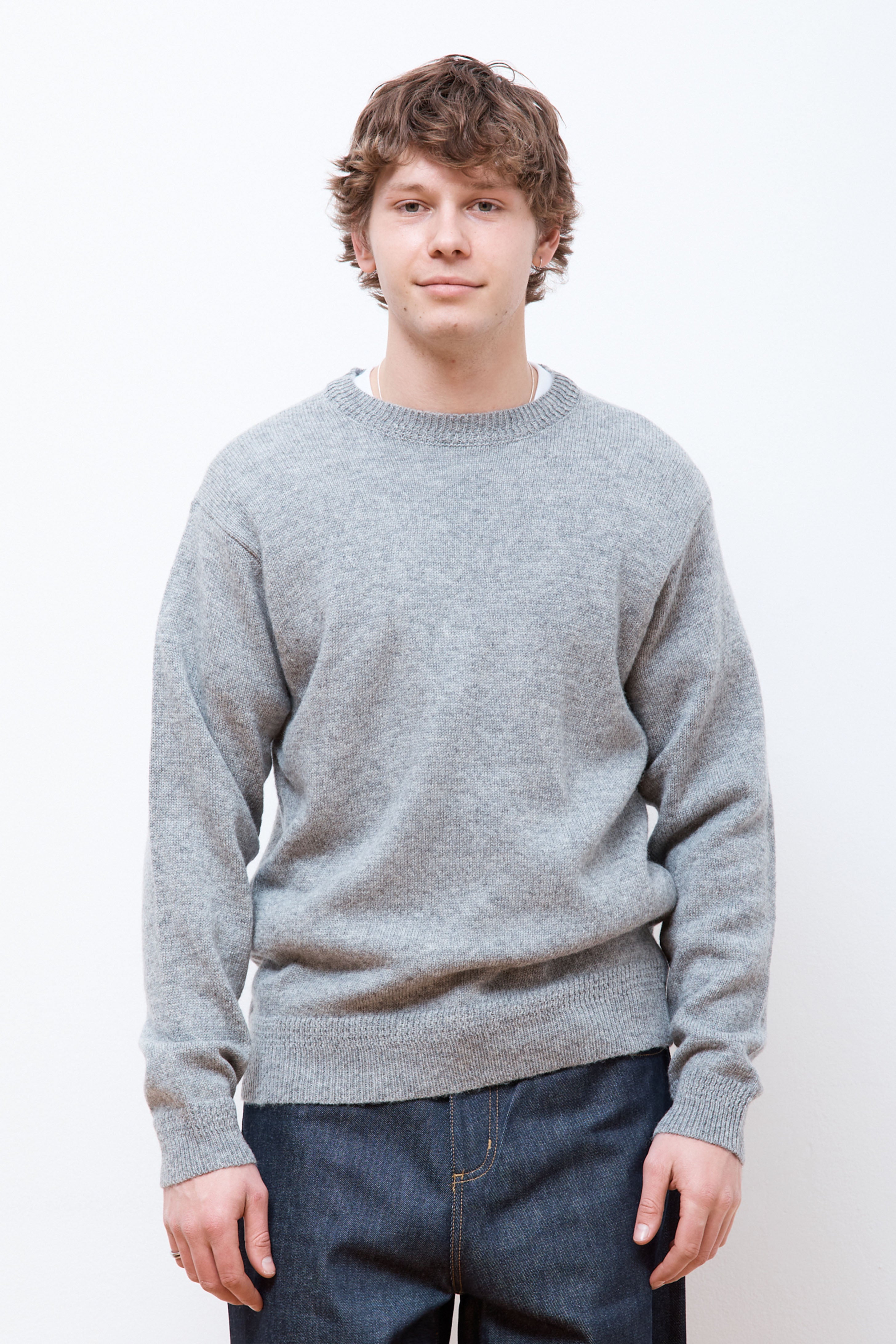 Wool Crew Light Grey Heather