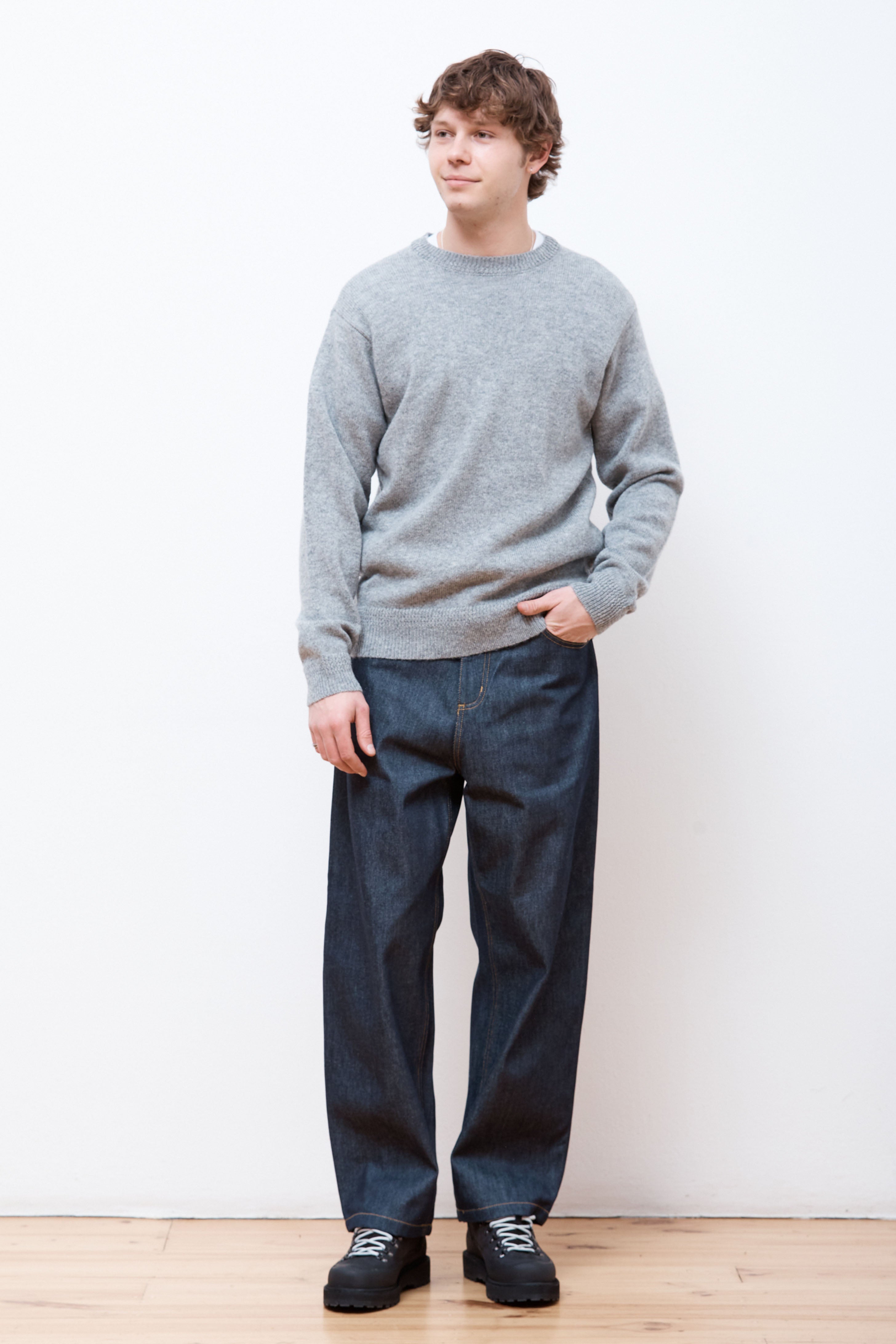 Wool Crew Light Grey Heather