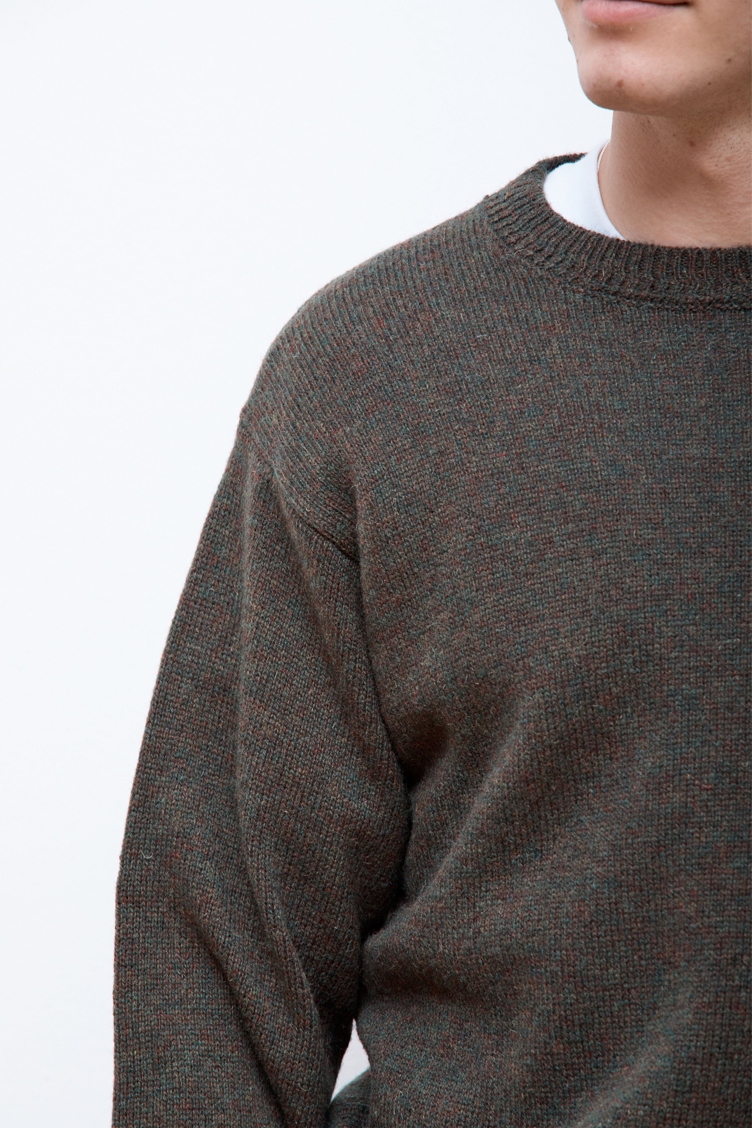 Shetland Wool Crew Camo Heather