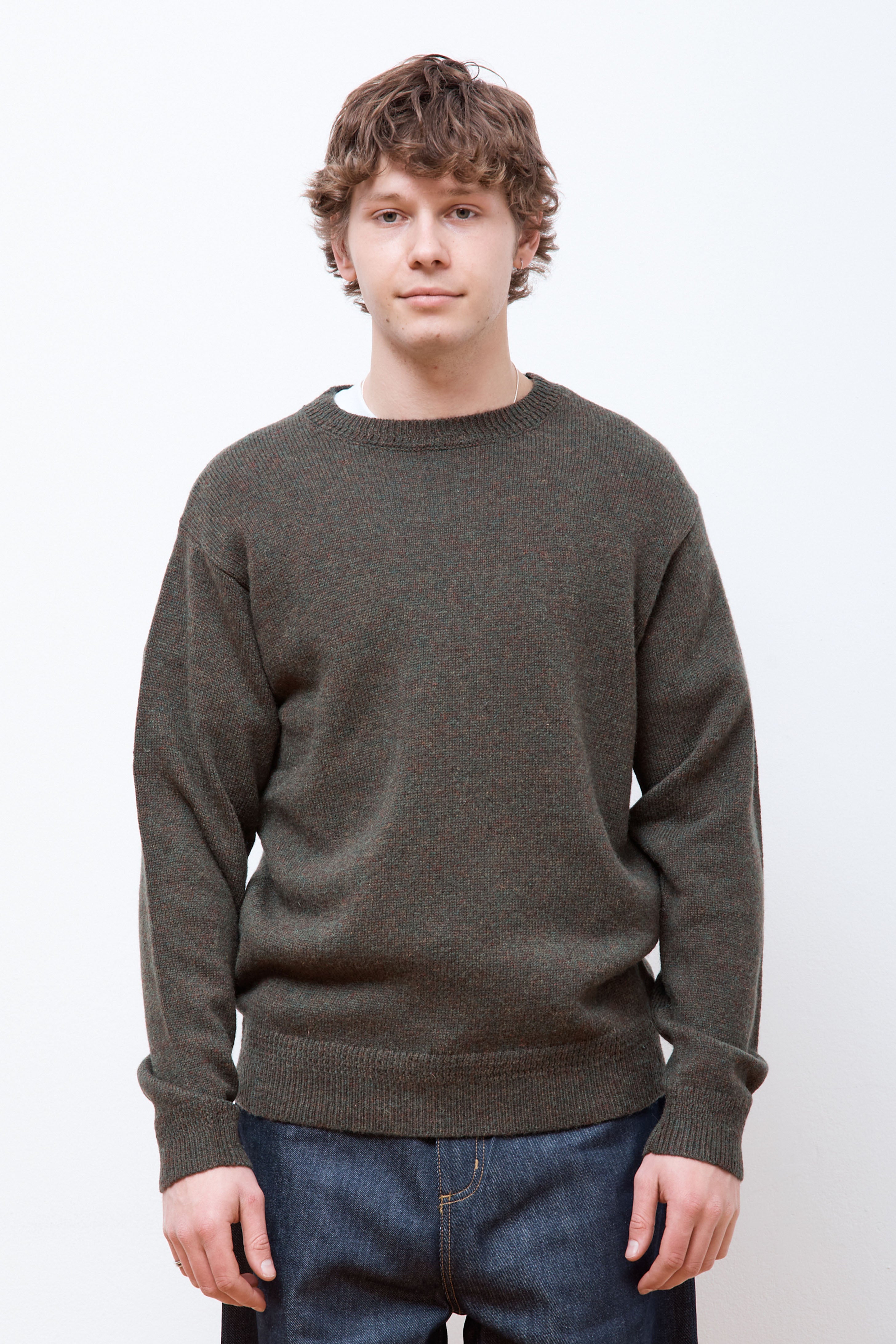 Shetland Wool Crew Camo Heather