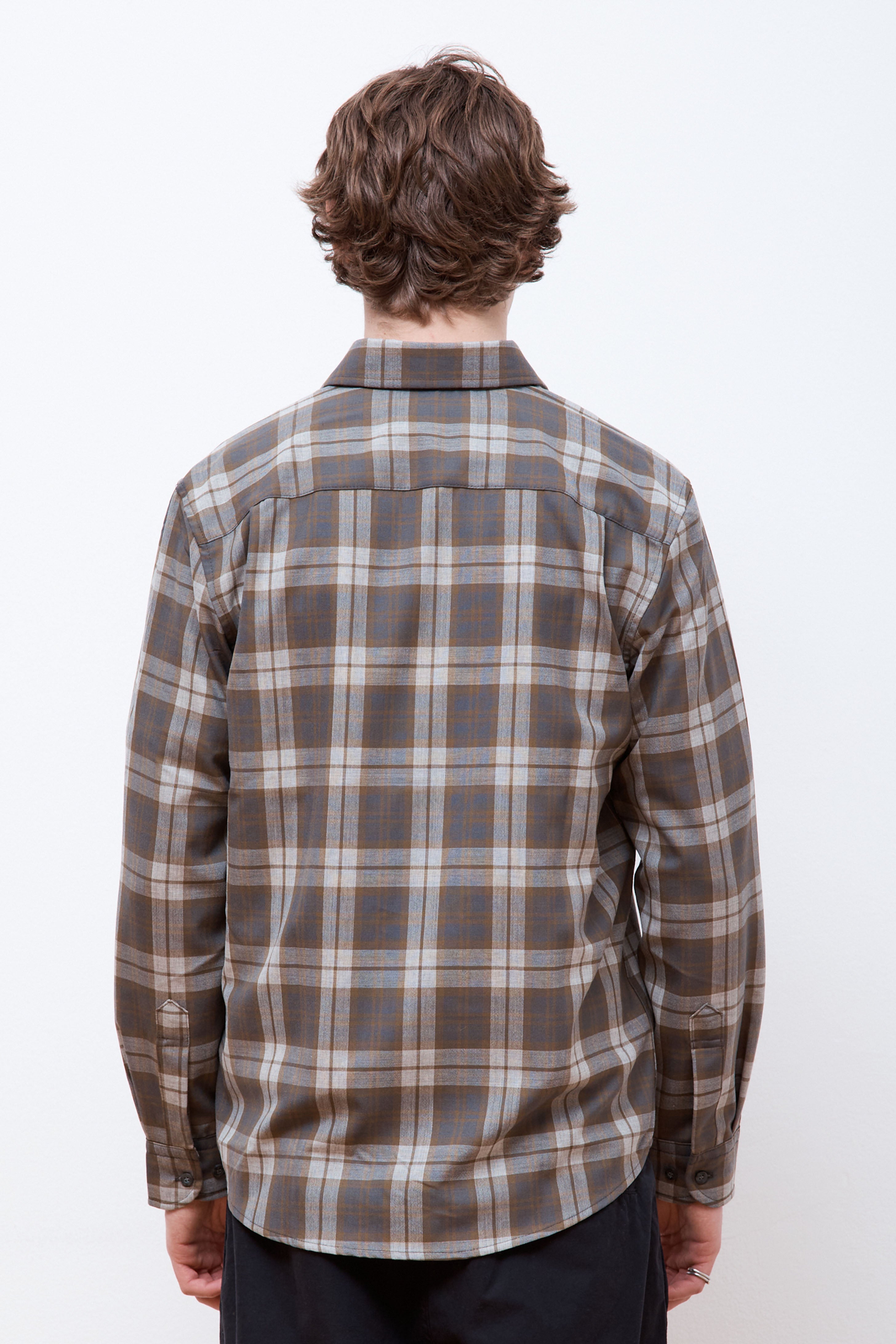 Merino Lodge Shirt Olive/Grey Mix Plaid