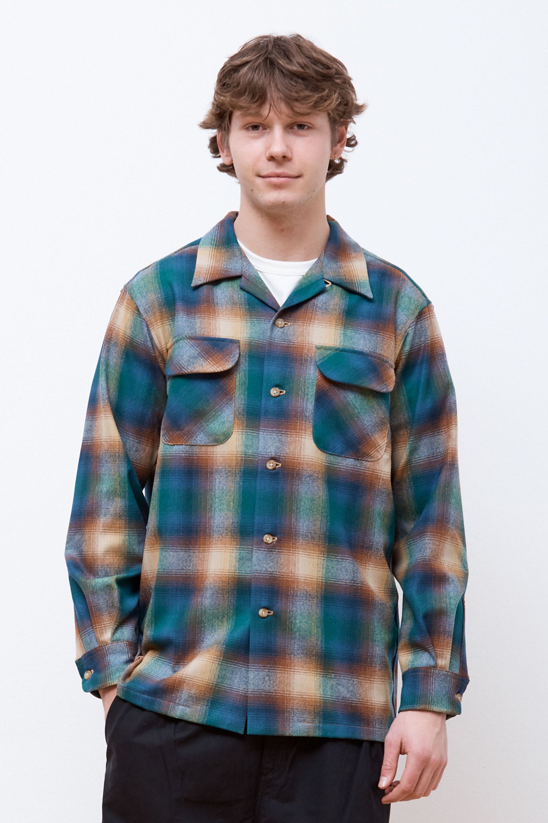 Pendleton Original Board Shirt Blue/Brown Multi Ombre