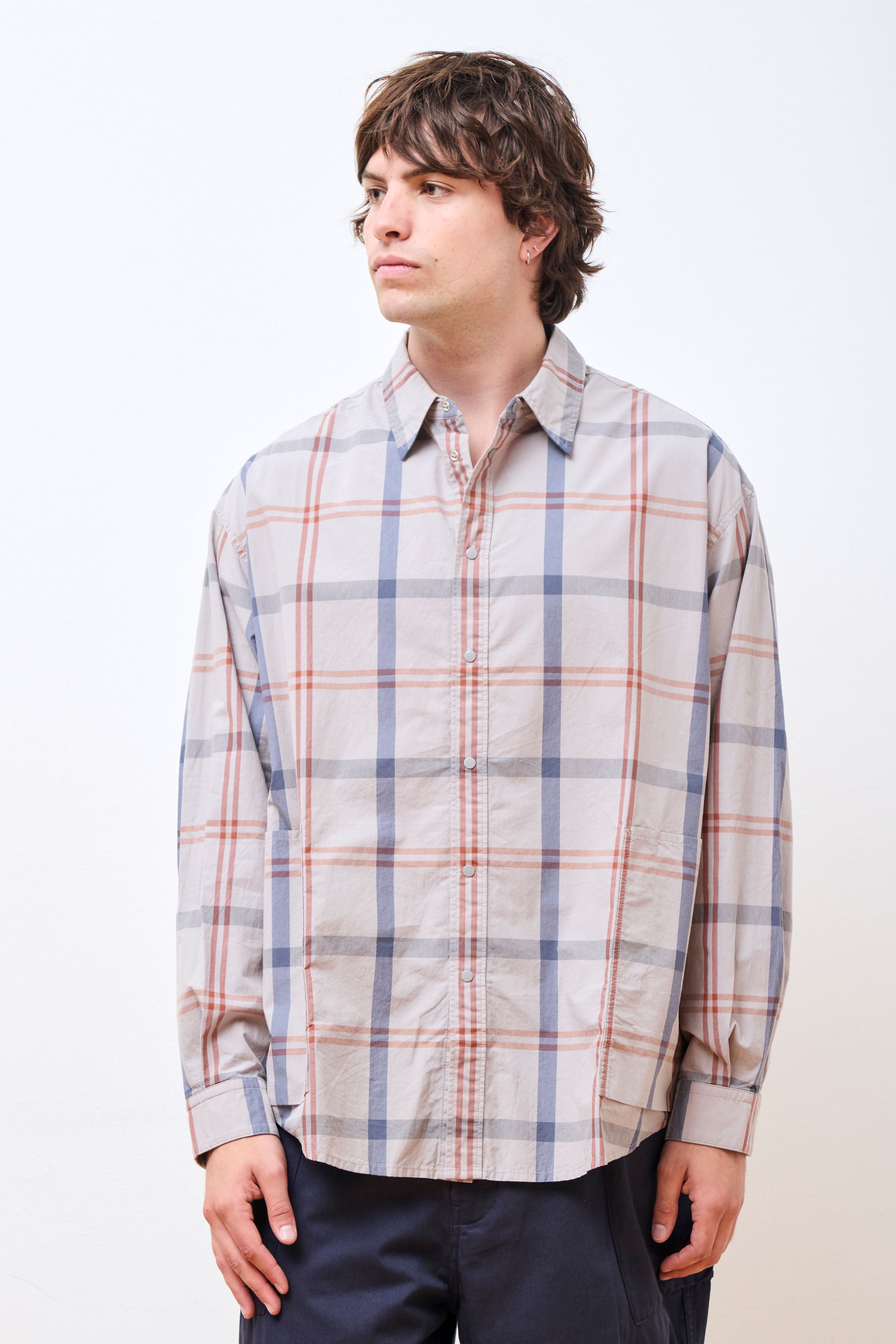 Photographer L/S Shirt Light Grey Check