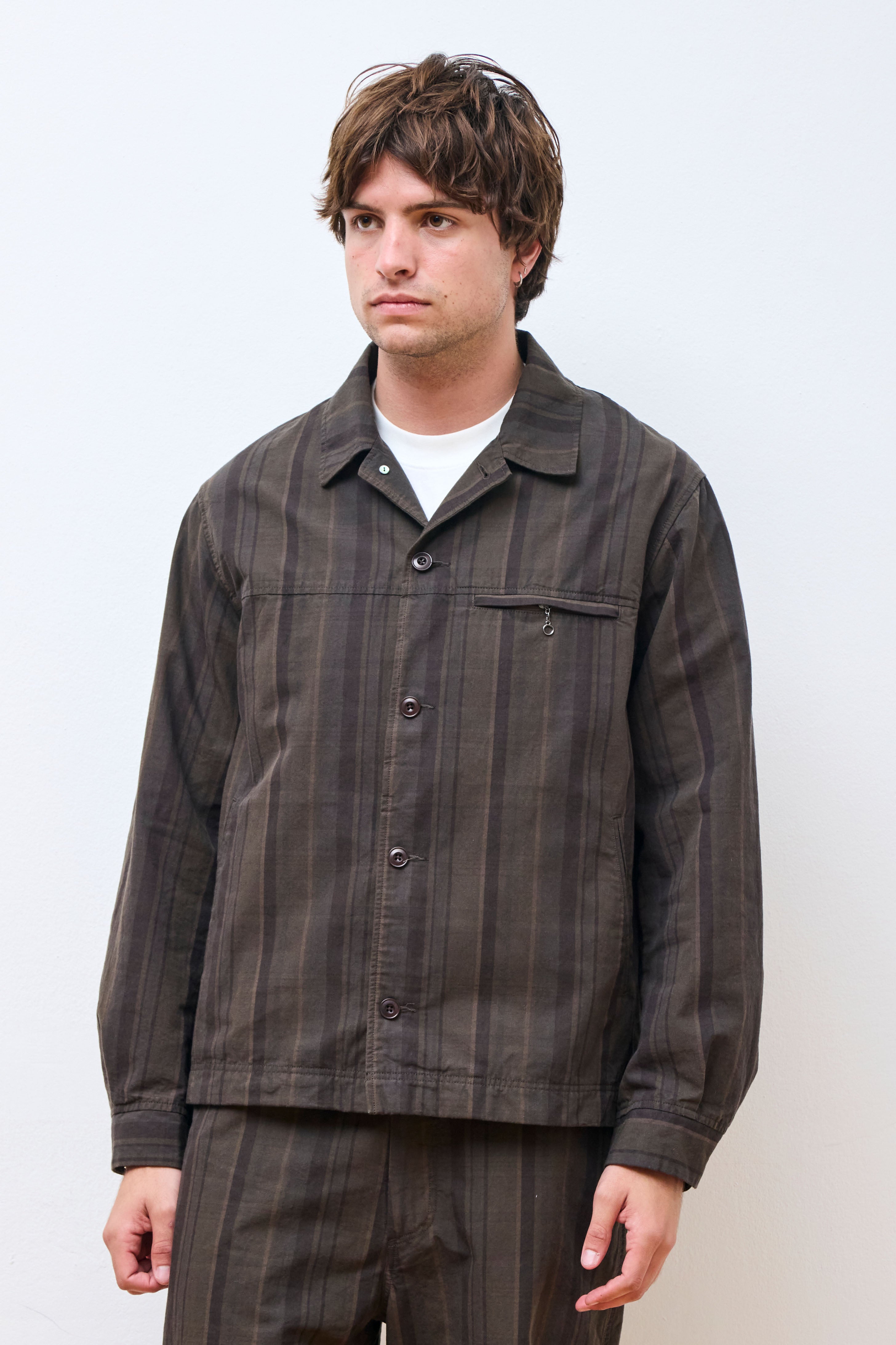 Plaid Dock Jacket Brown