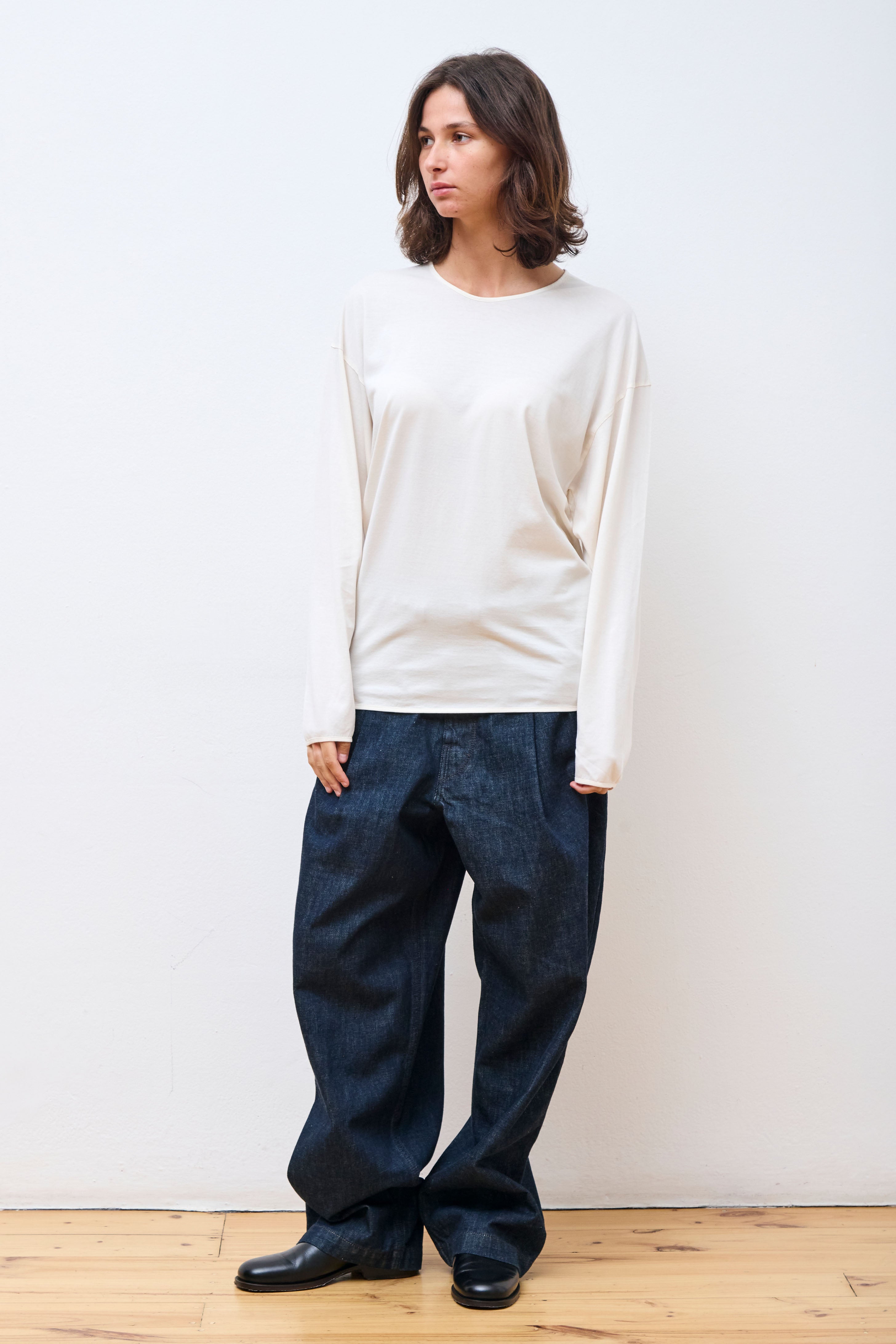 Pleated Workwear Pants Denim Indigo