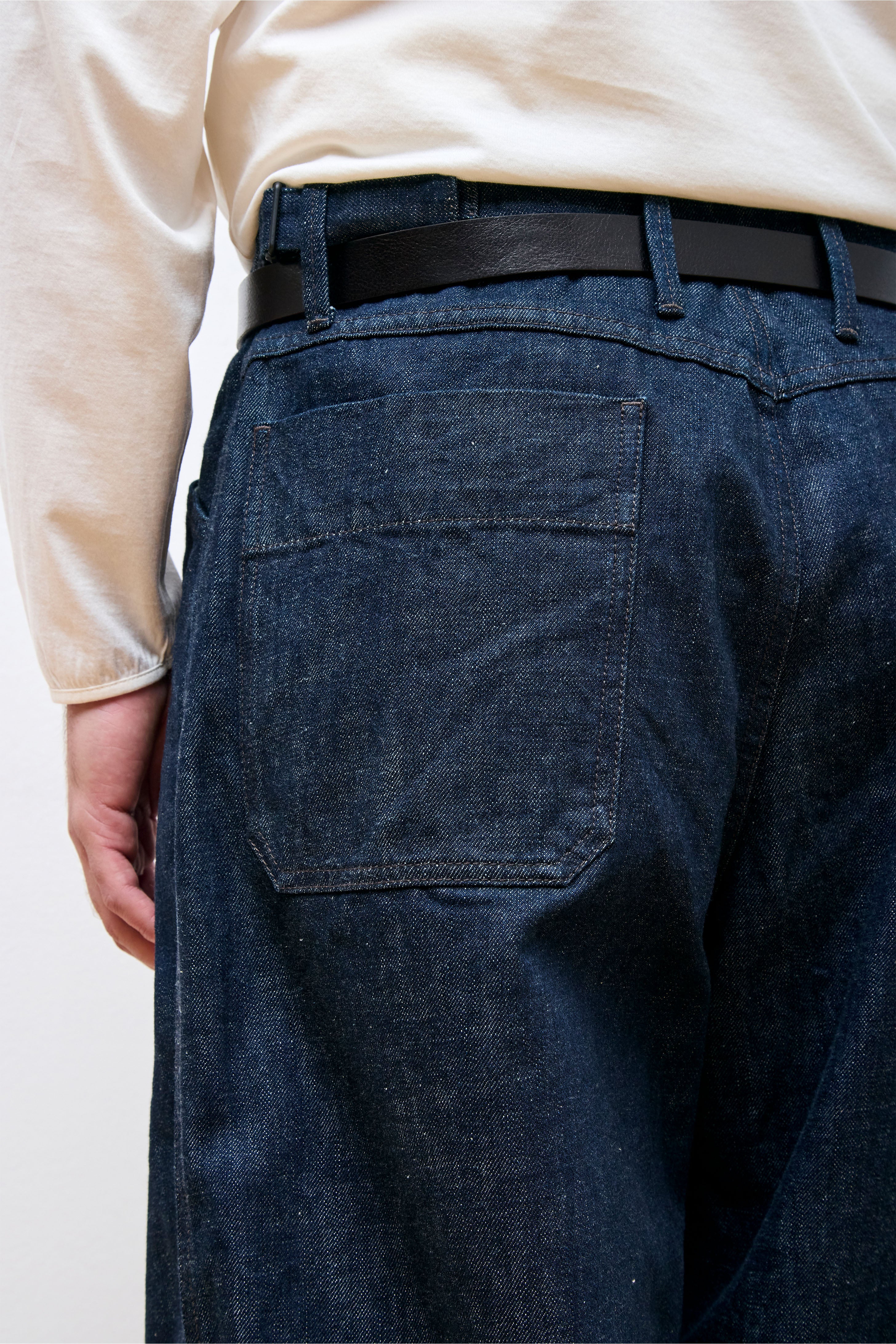 Pleated Workwear Pants Denim Indigo