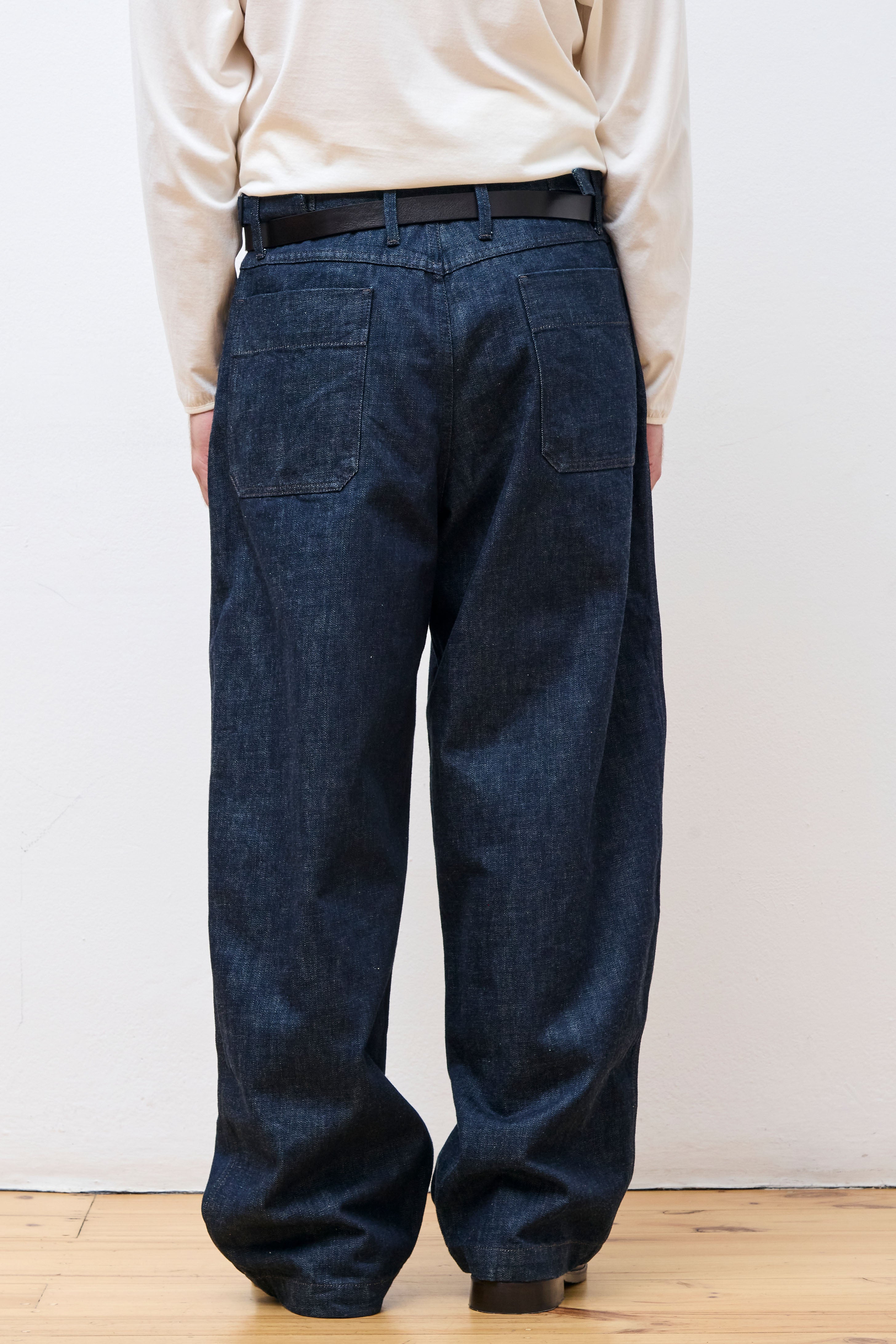 Pleated Workwear Pants Denim Indigo