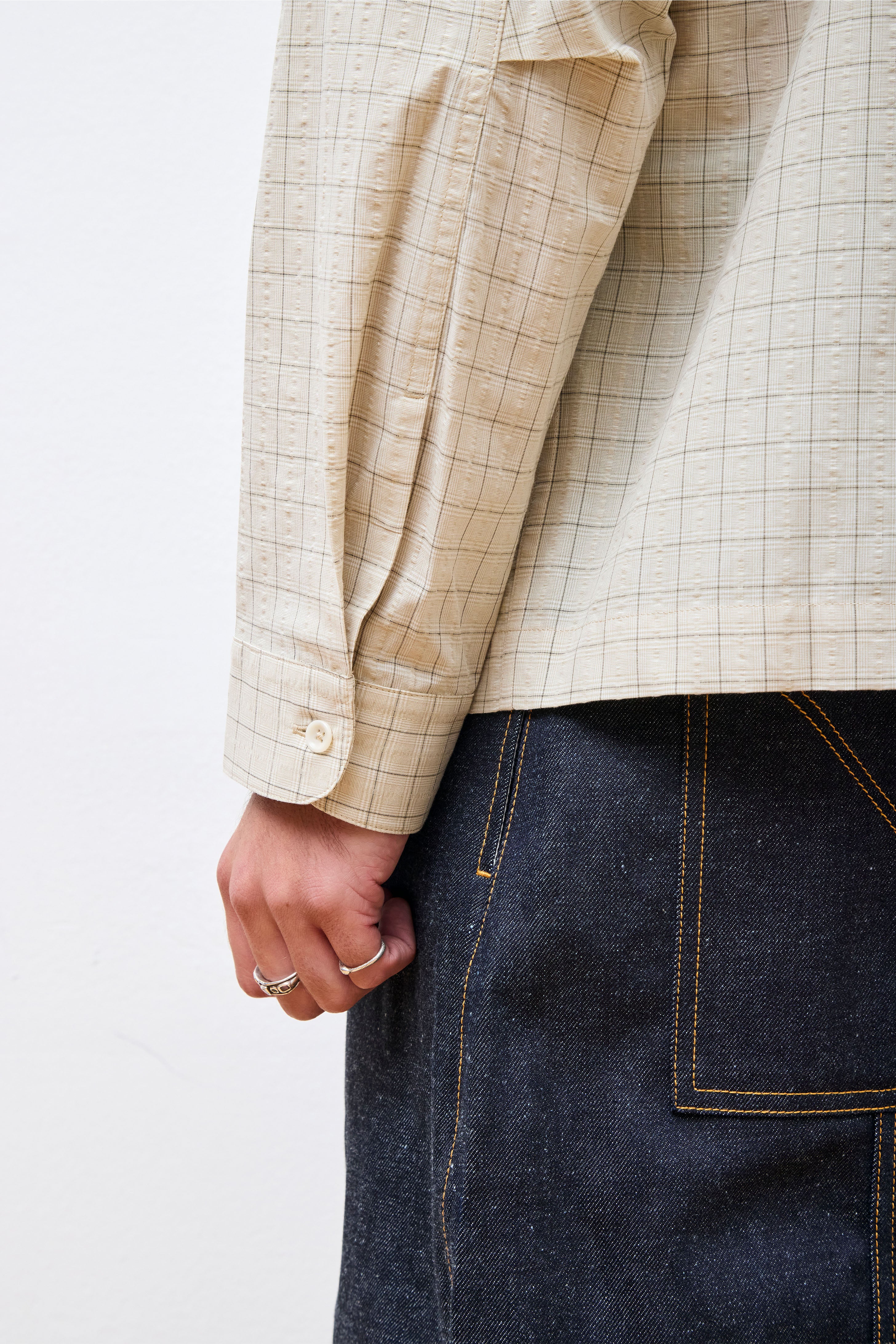 Pocket Parka Shirt Parchment Check