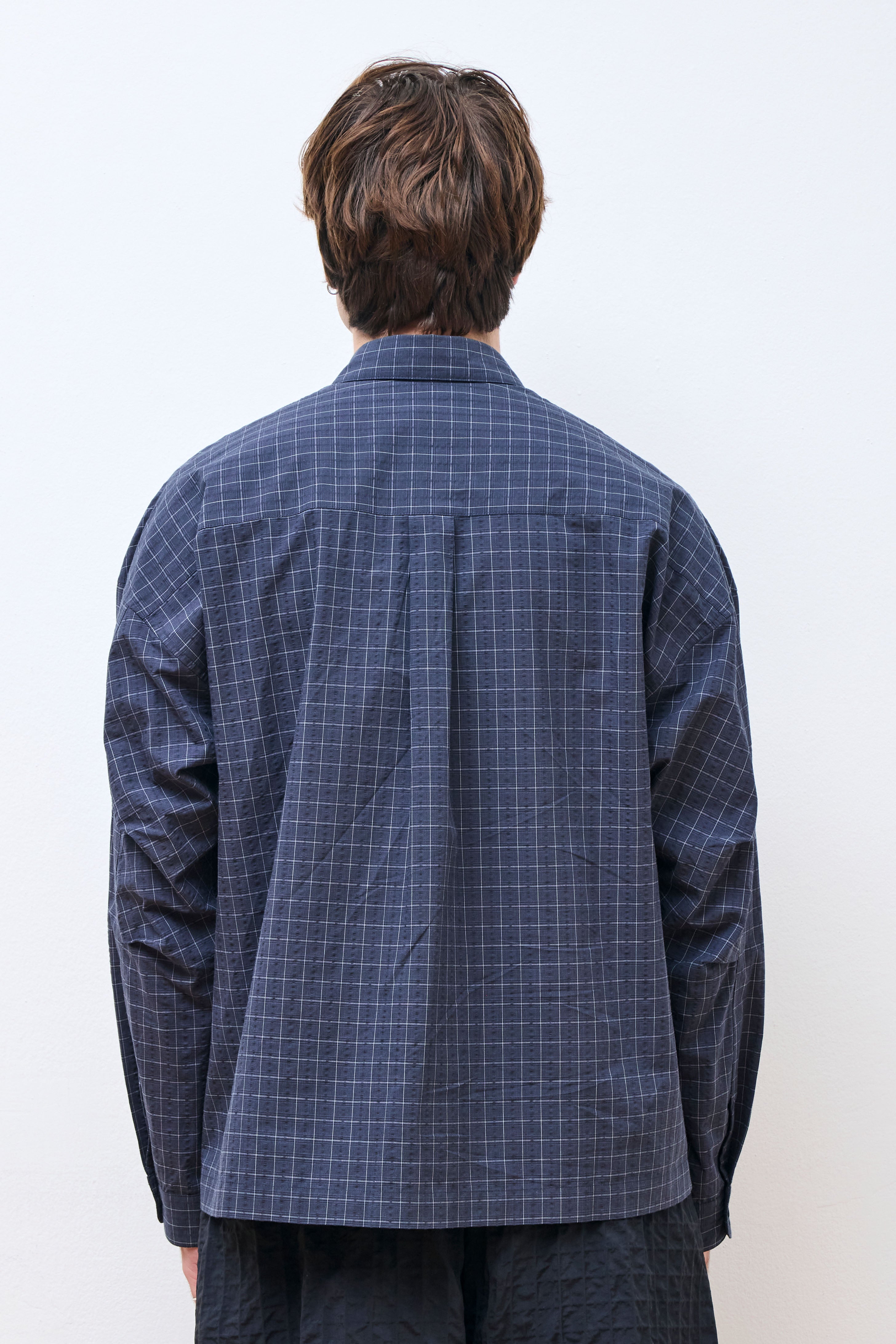 Pocket Parka Shirt Stone Blue Check