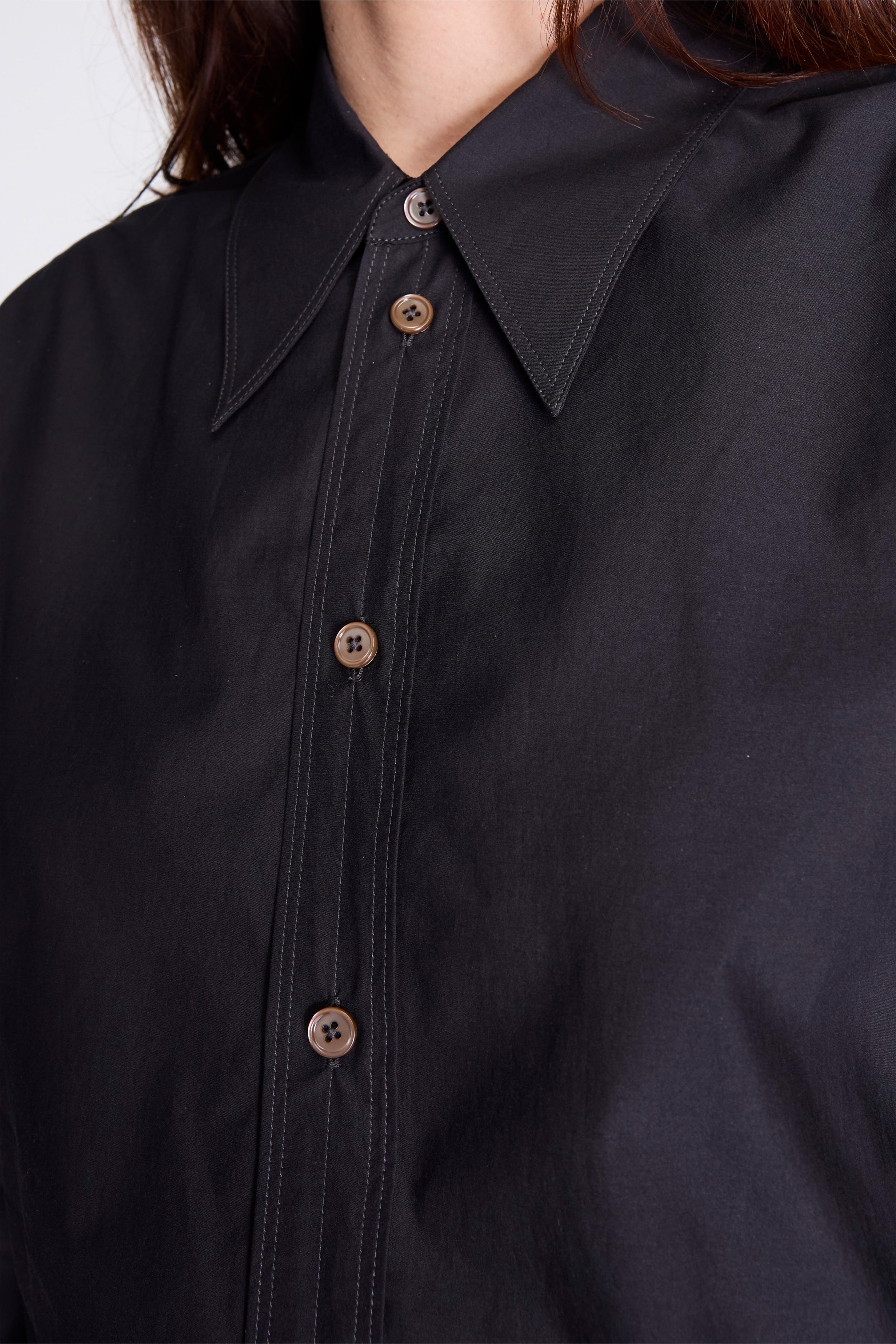 Pointed Collar Shirt Squid Ink