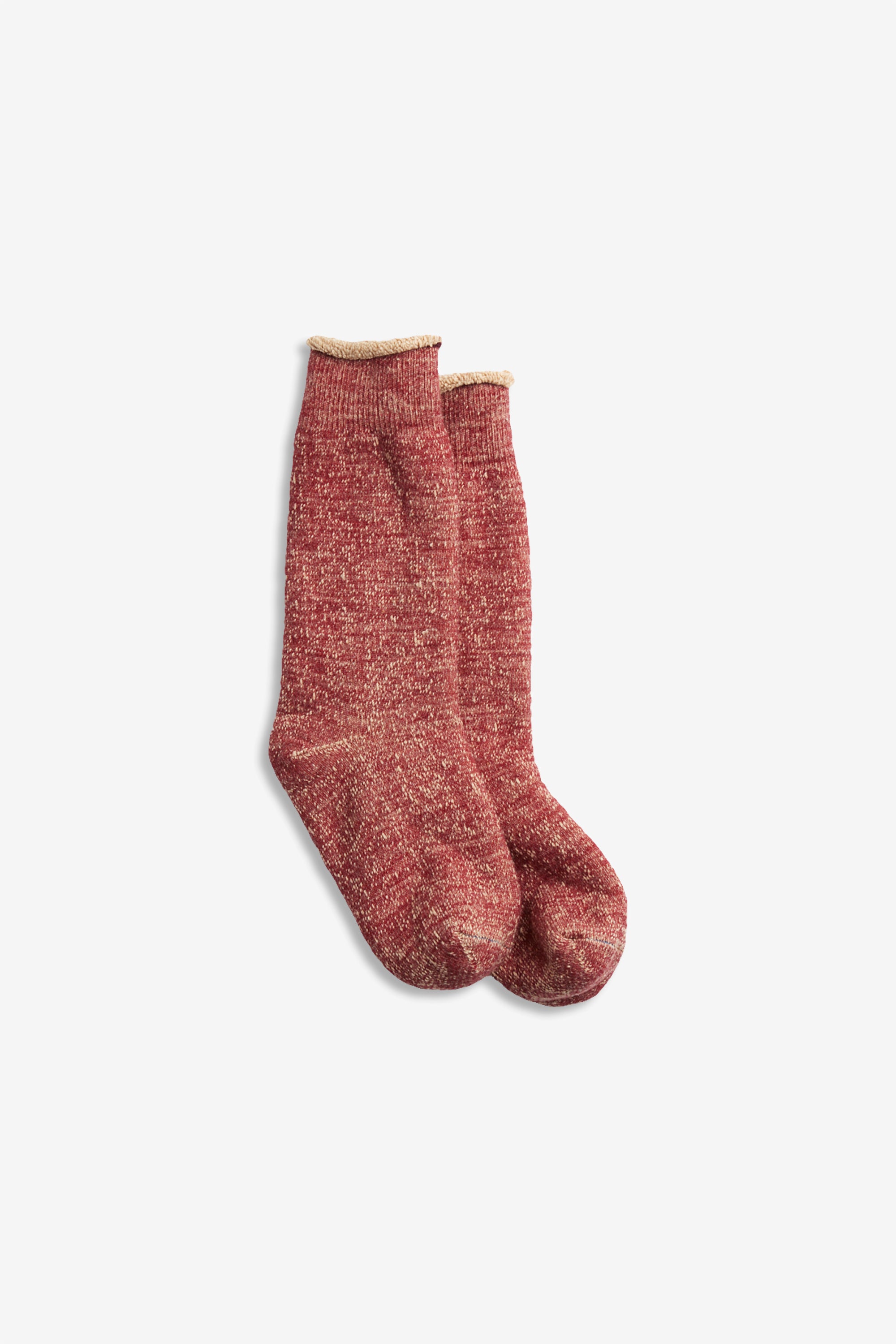 Double Face Crew Socks D.Red/Brown