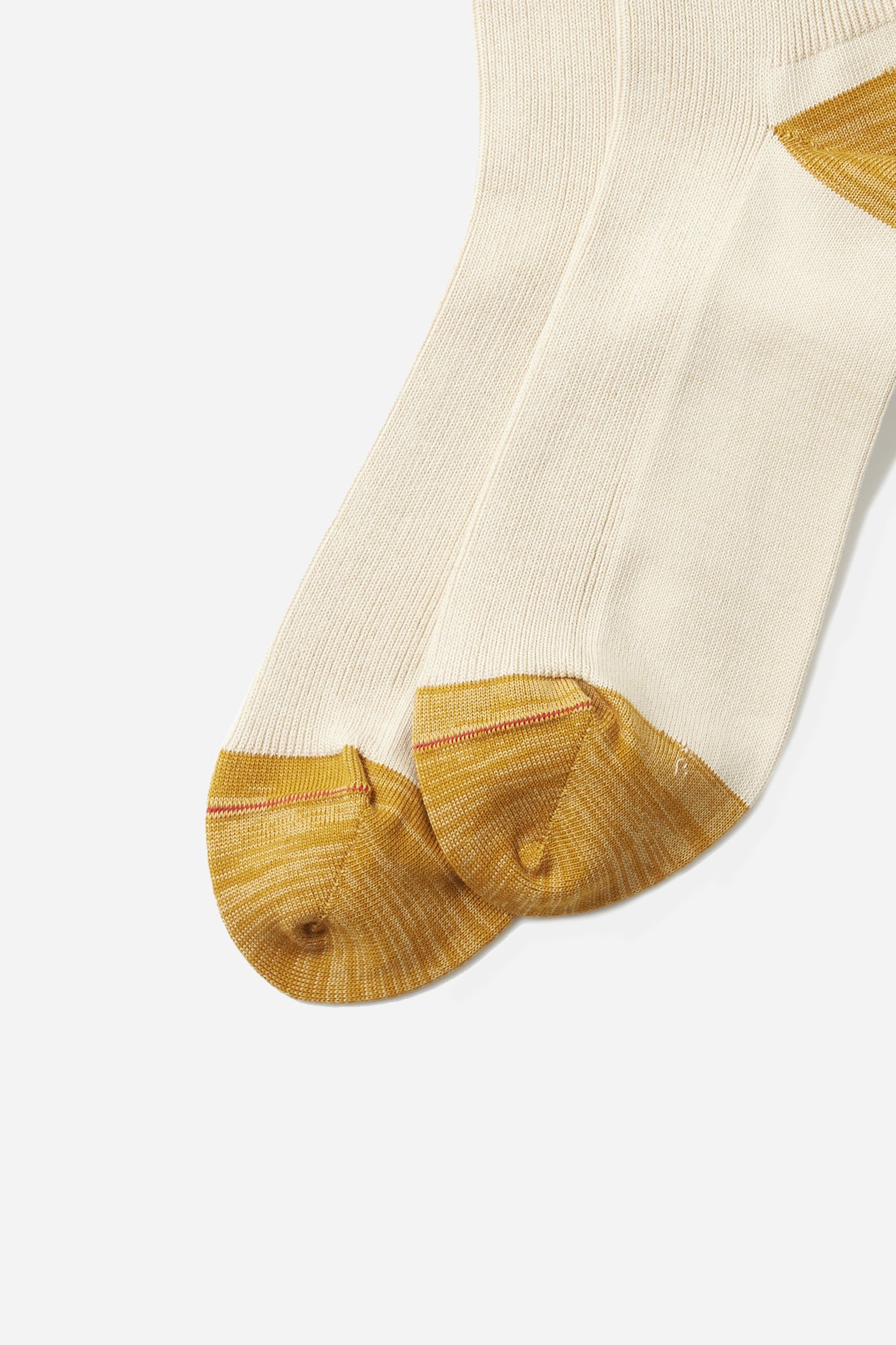 Organic Cotton Blend Crew Socks Raw White/Gold