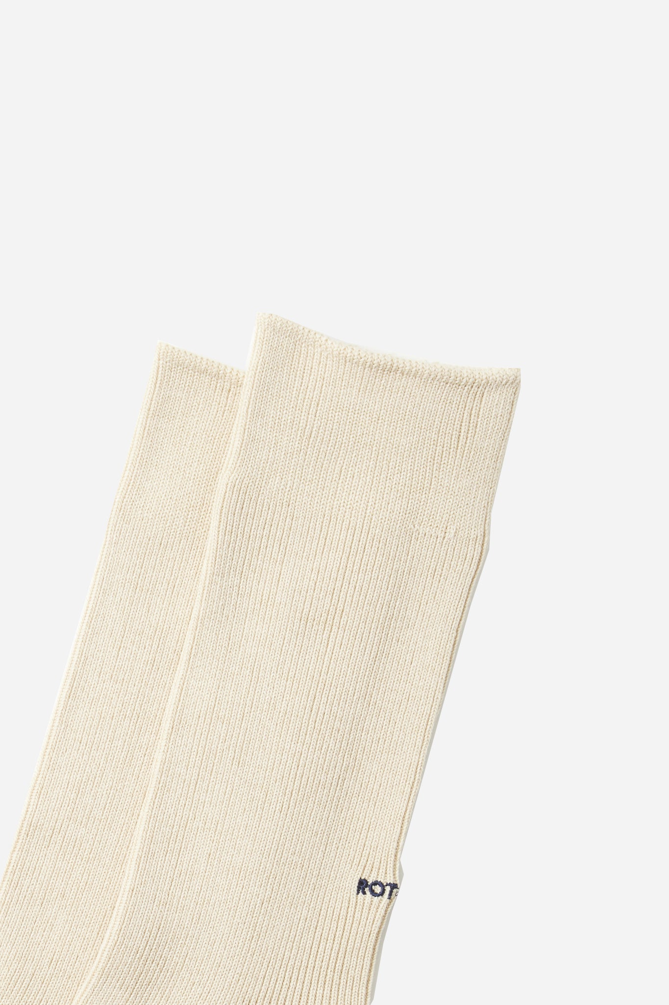 Organic Cotton Blend Crew Socks Raw White/Gold