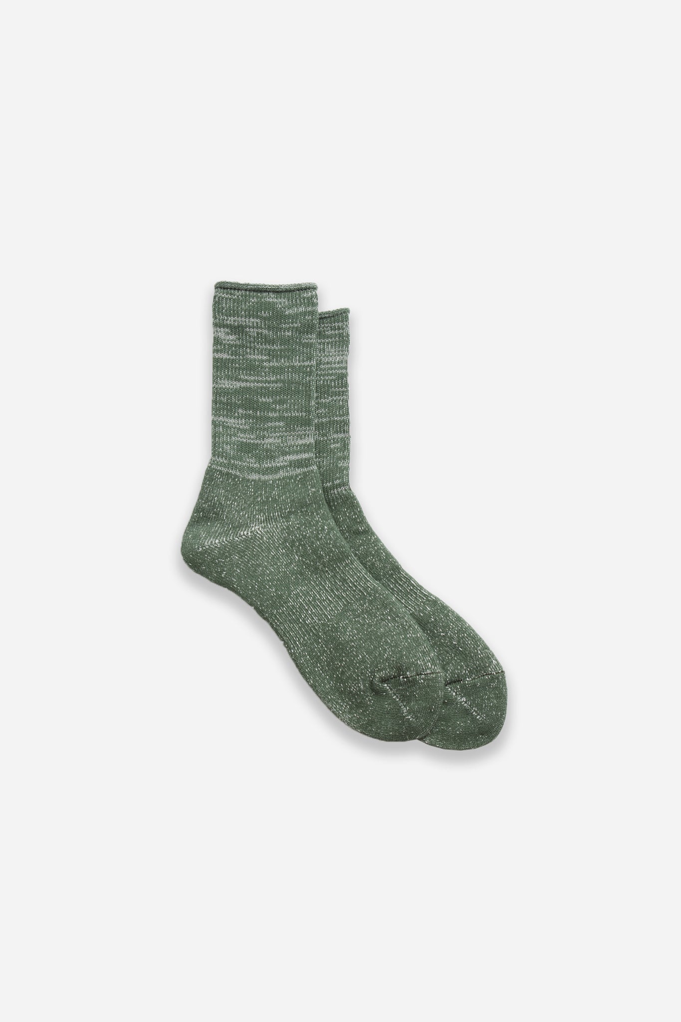 Washi Pile Crew Socks D.Green