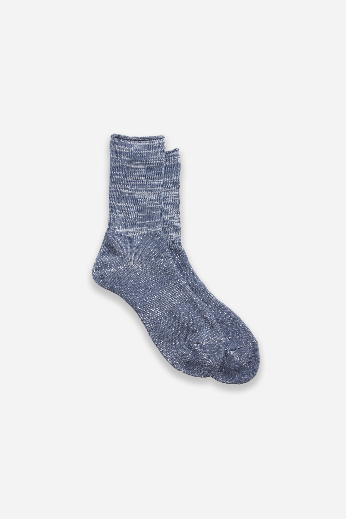 Washi Pile Crew Socks Slate Blue