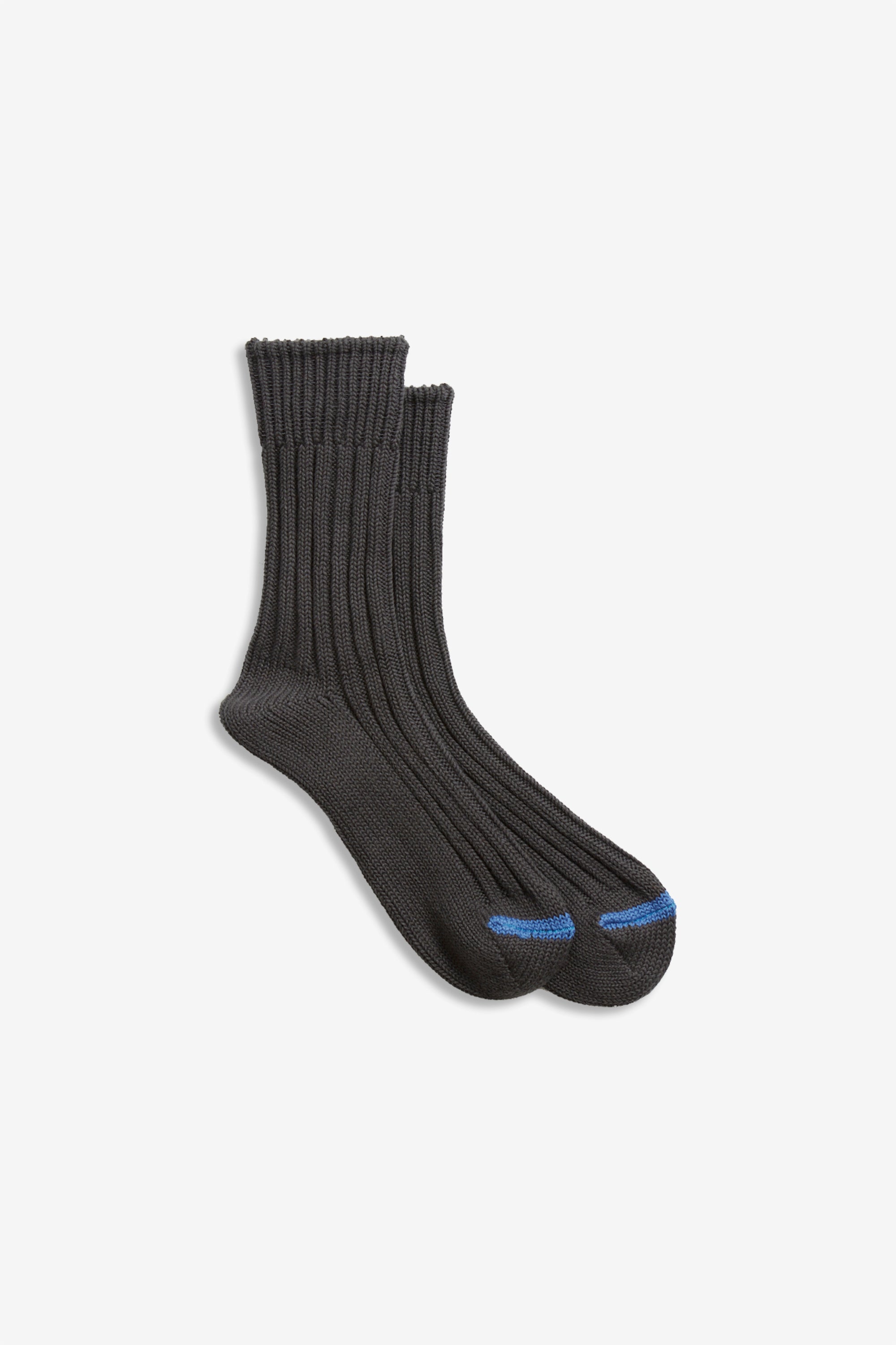 Chunky Ribbed Crew Socks Charcoal